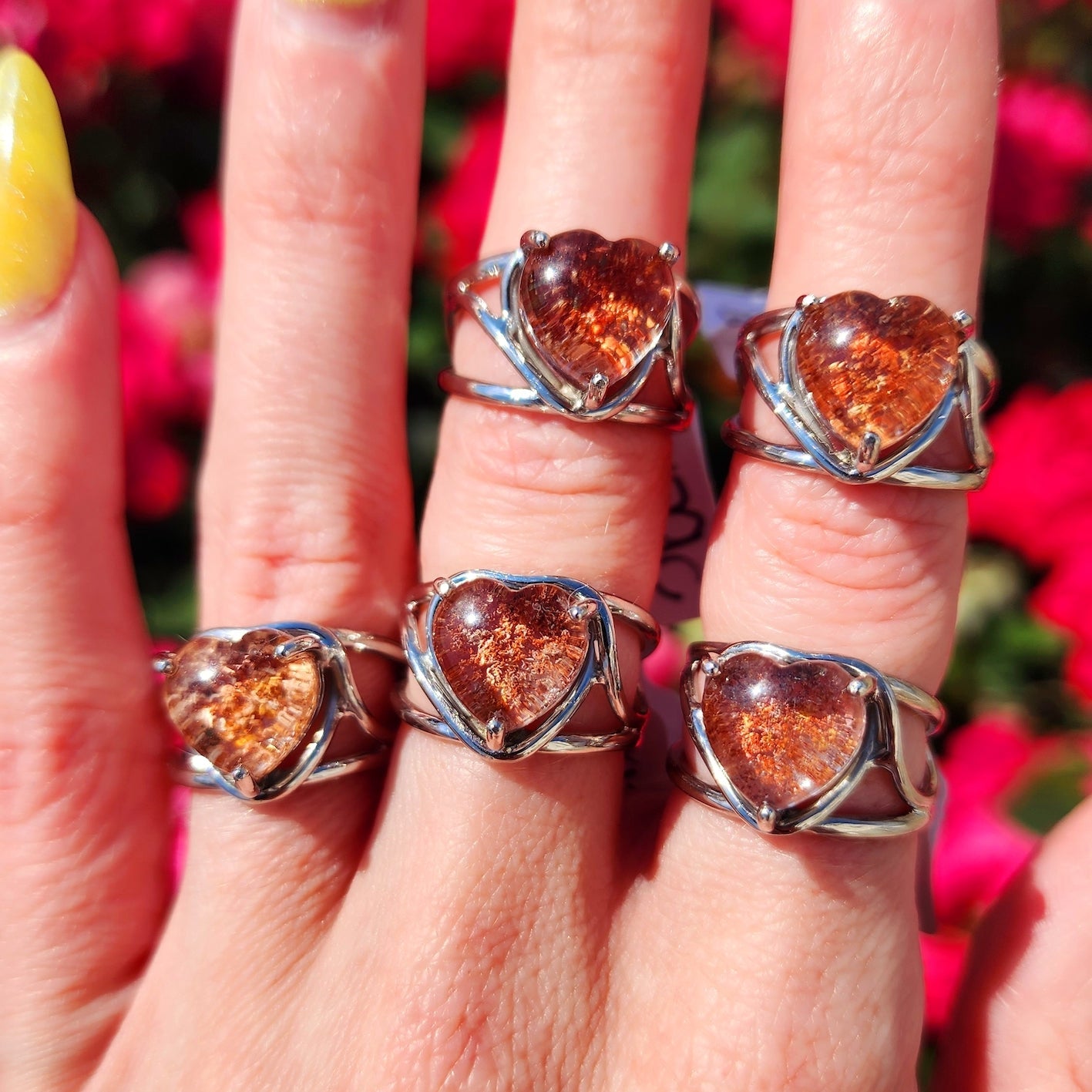 Enchanting Garden Quartz Heart Finger Cuffs