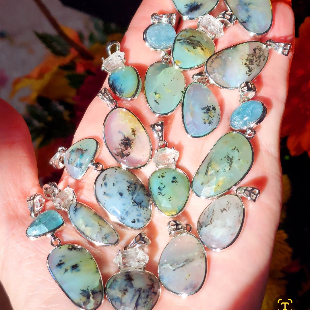 Enchanting Blue Opal Pendants