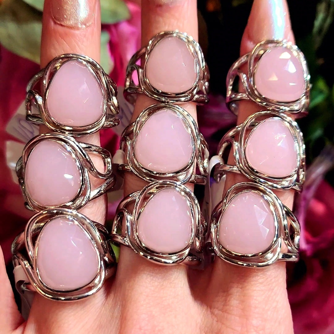 Enchanting Pink Chalcedony Rings