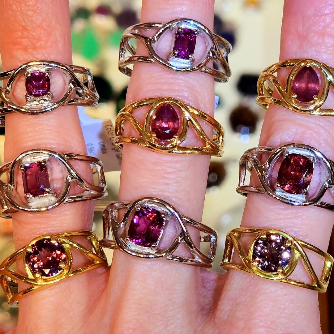 Enchanting Malya Garnet Rings
