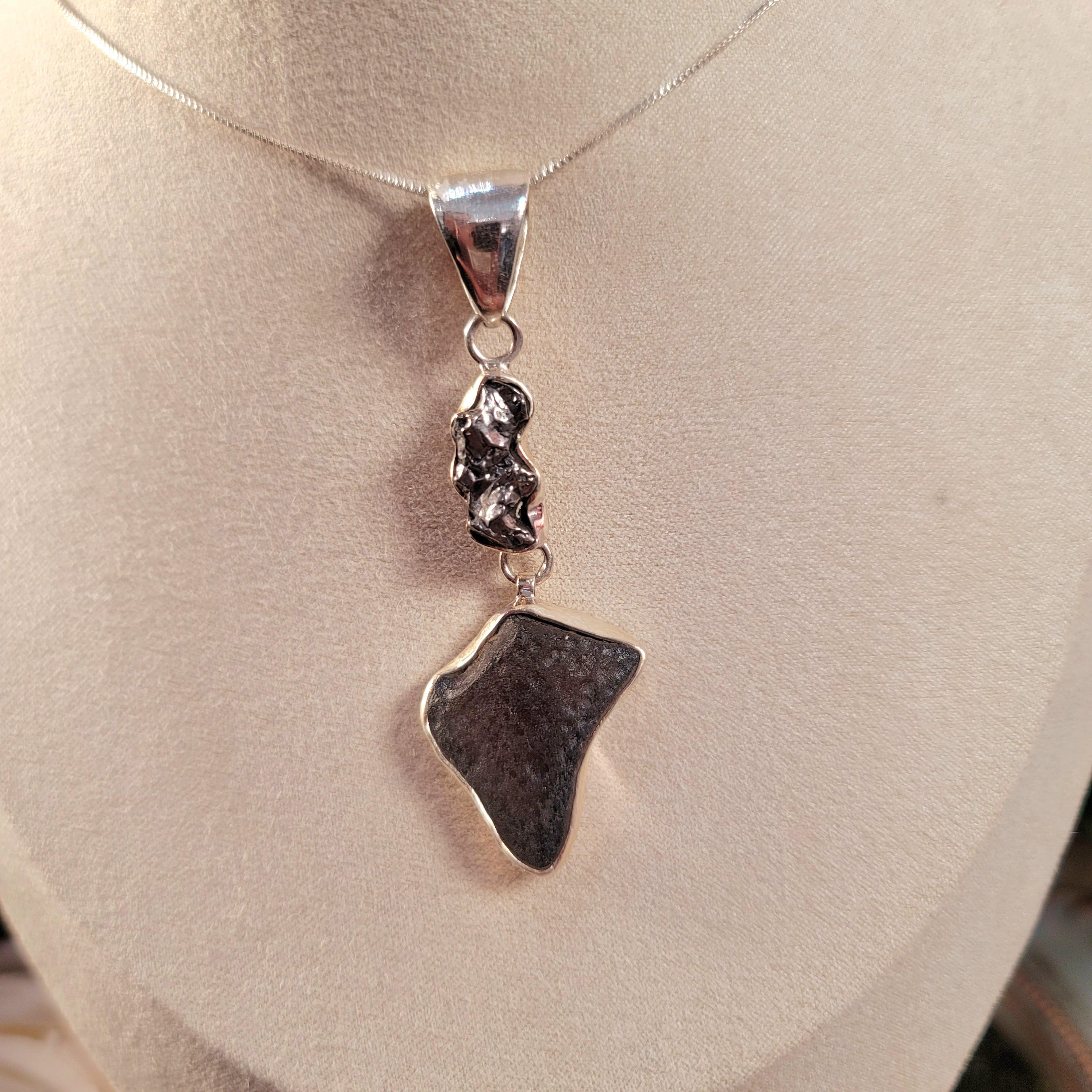 Meteorite & Colombianite Necklace for Enhancing your Life Force Energy