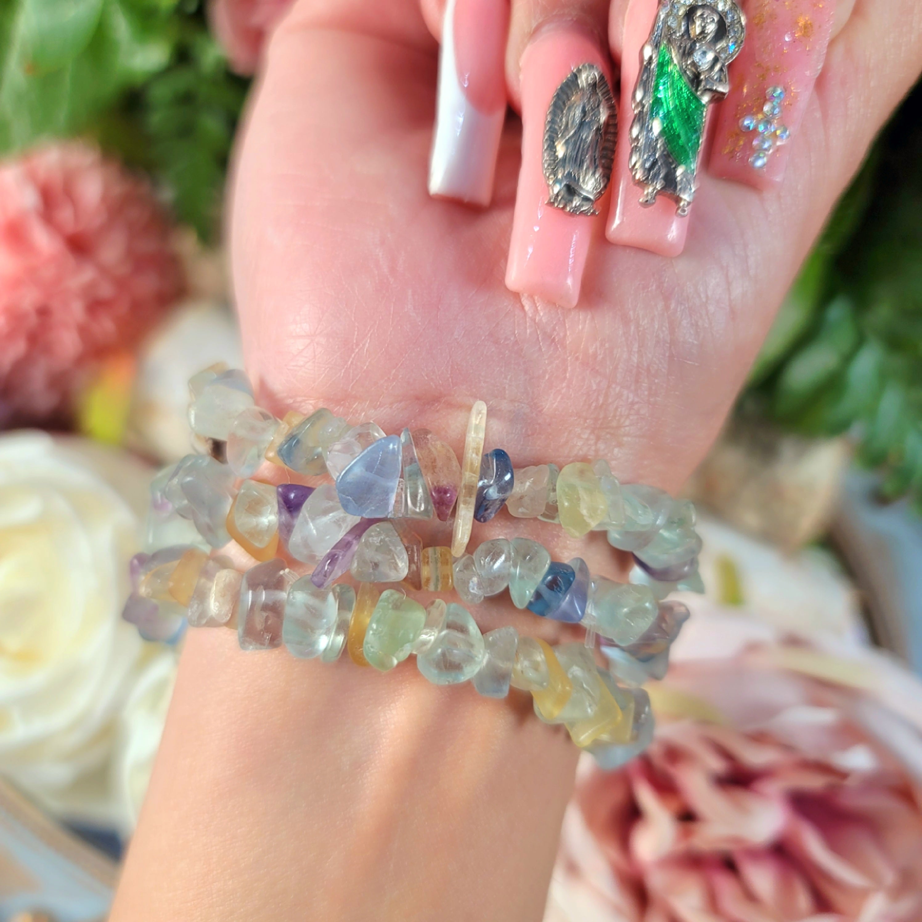 Fluorite Chip Bracelet for Clarity and Focus
