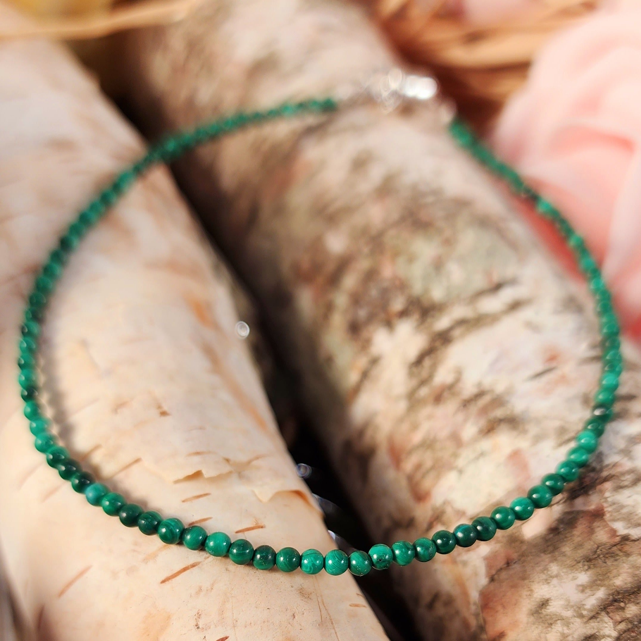 Malachite Micro Round Anklet (AA Grade) for Abundance, Protection and Transformation