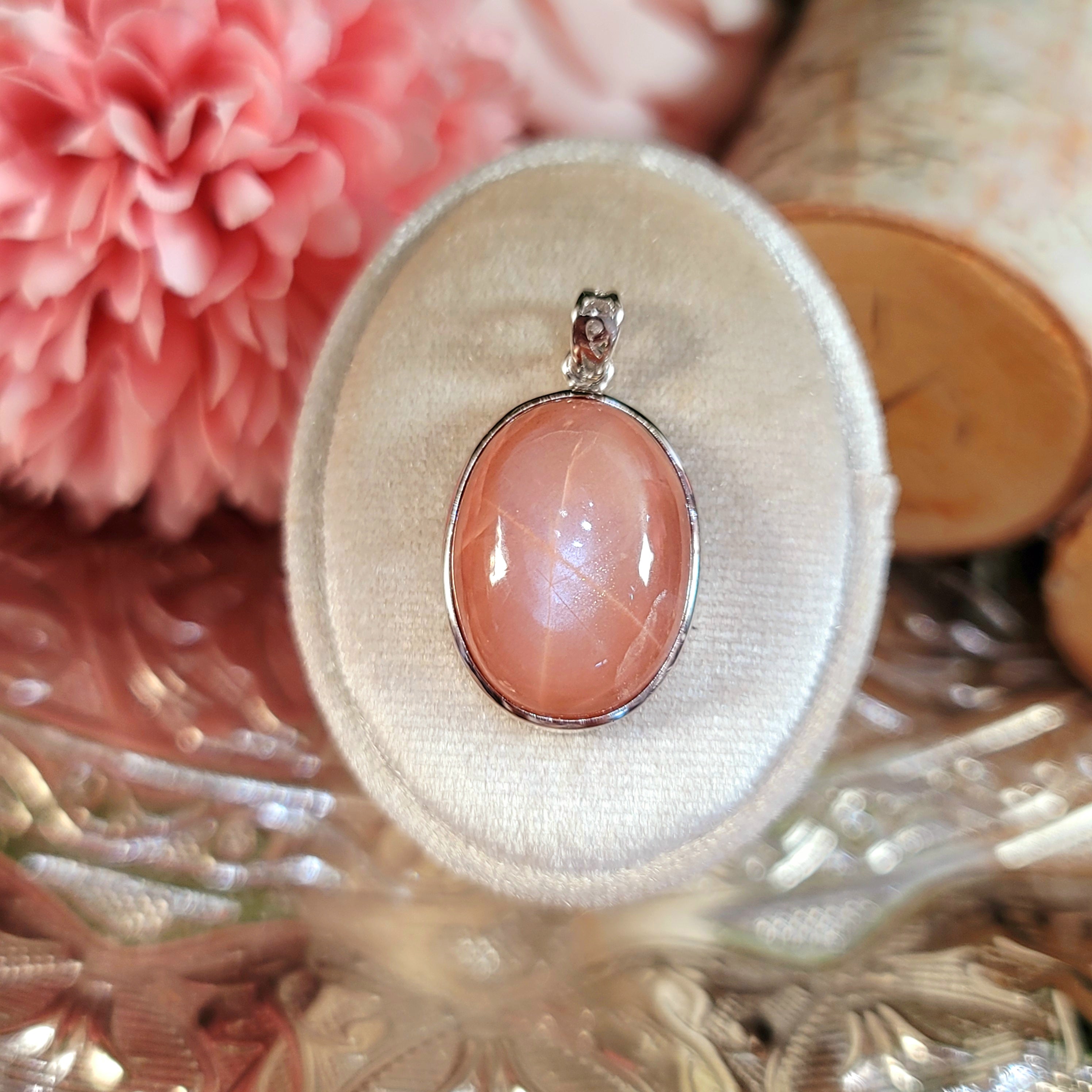 Peach moonstone pendant Clearance