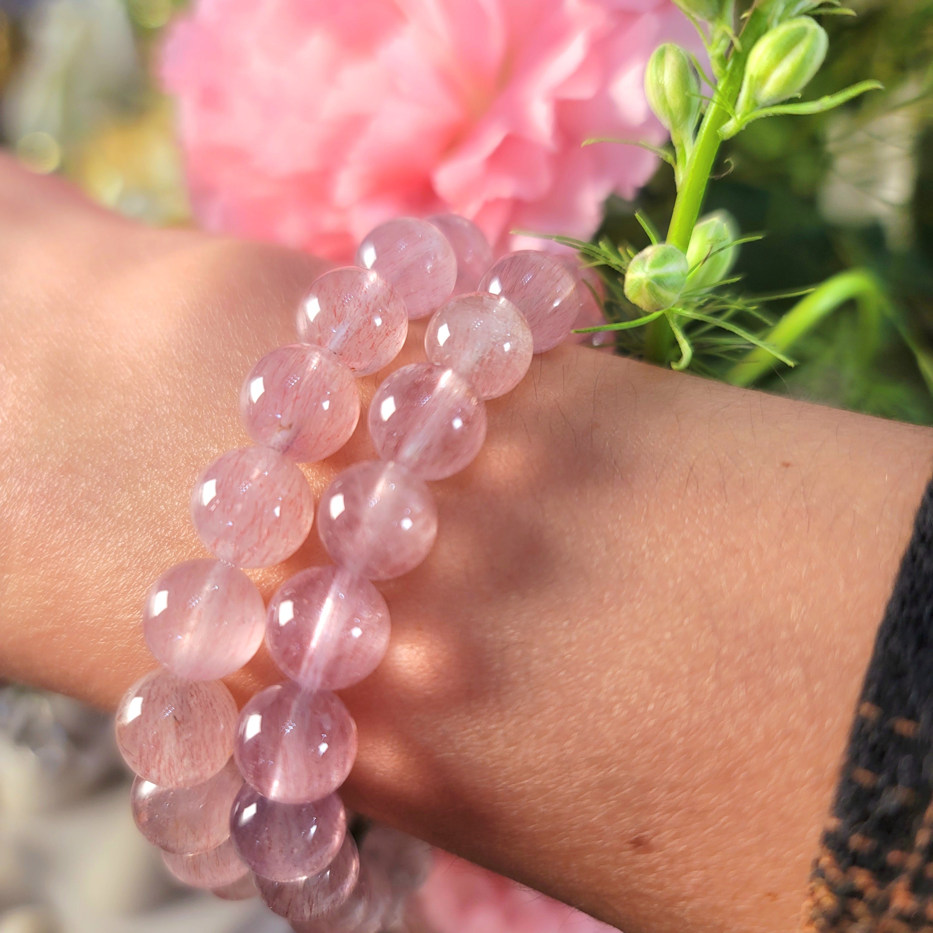 Pink Super 7 Bracelet (AAA Grade) for Intuition, Connection with the Divine and Sobriety