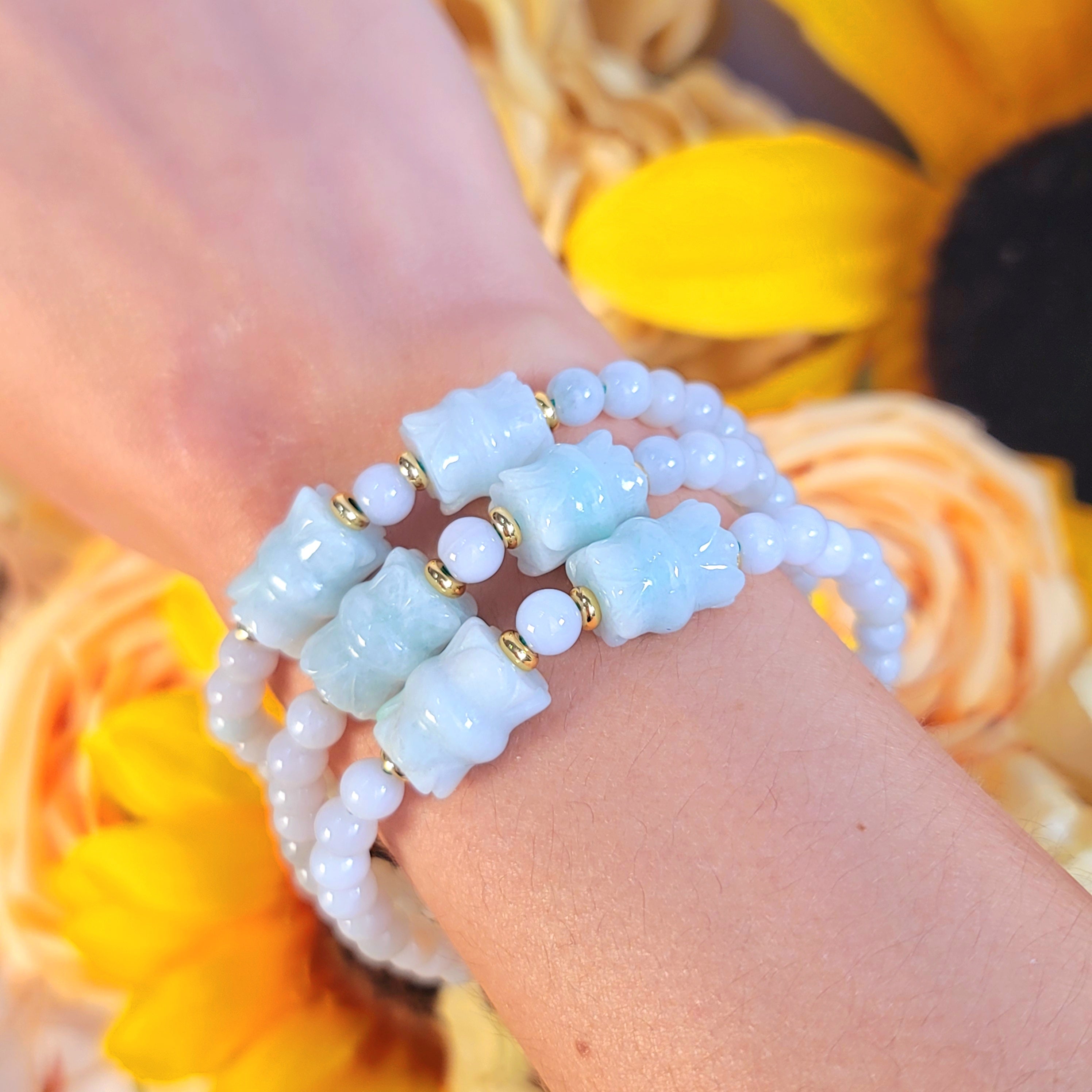 Jade Lotus Bracelet for Abundance, Health and Joy
