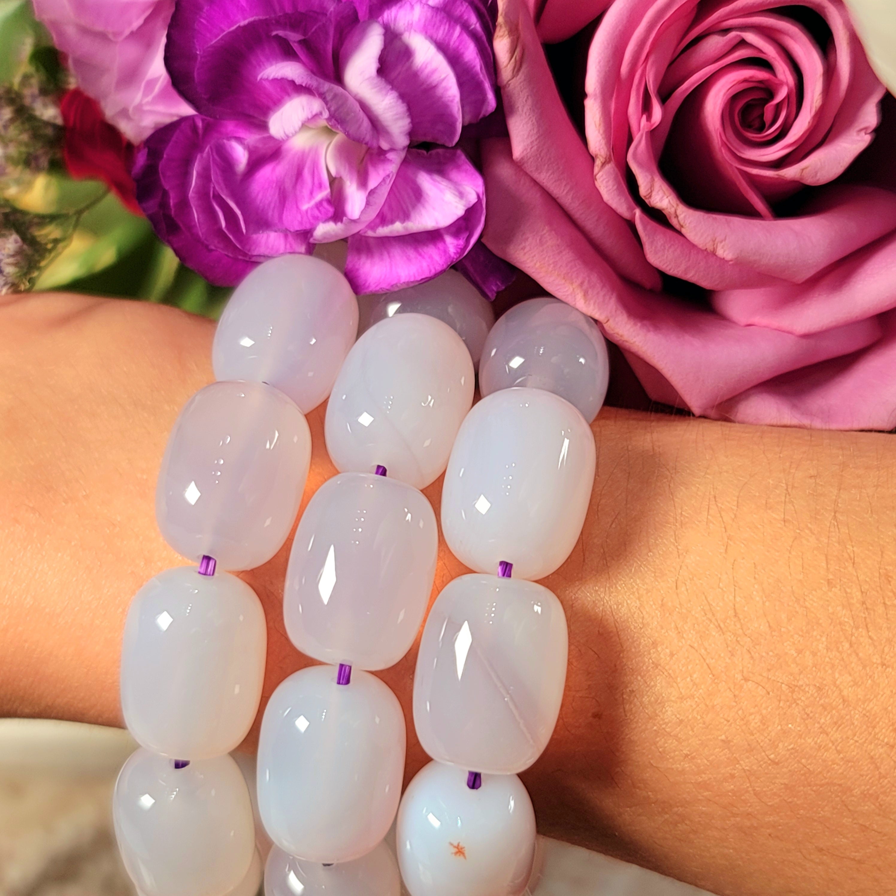 Purple Chalcedony Marshmallow Bracelet for Attracting your Twin Flame and Relationship Harmony