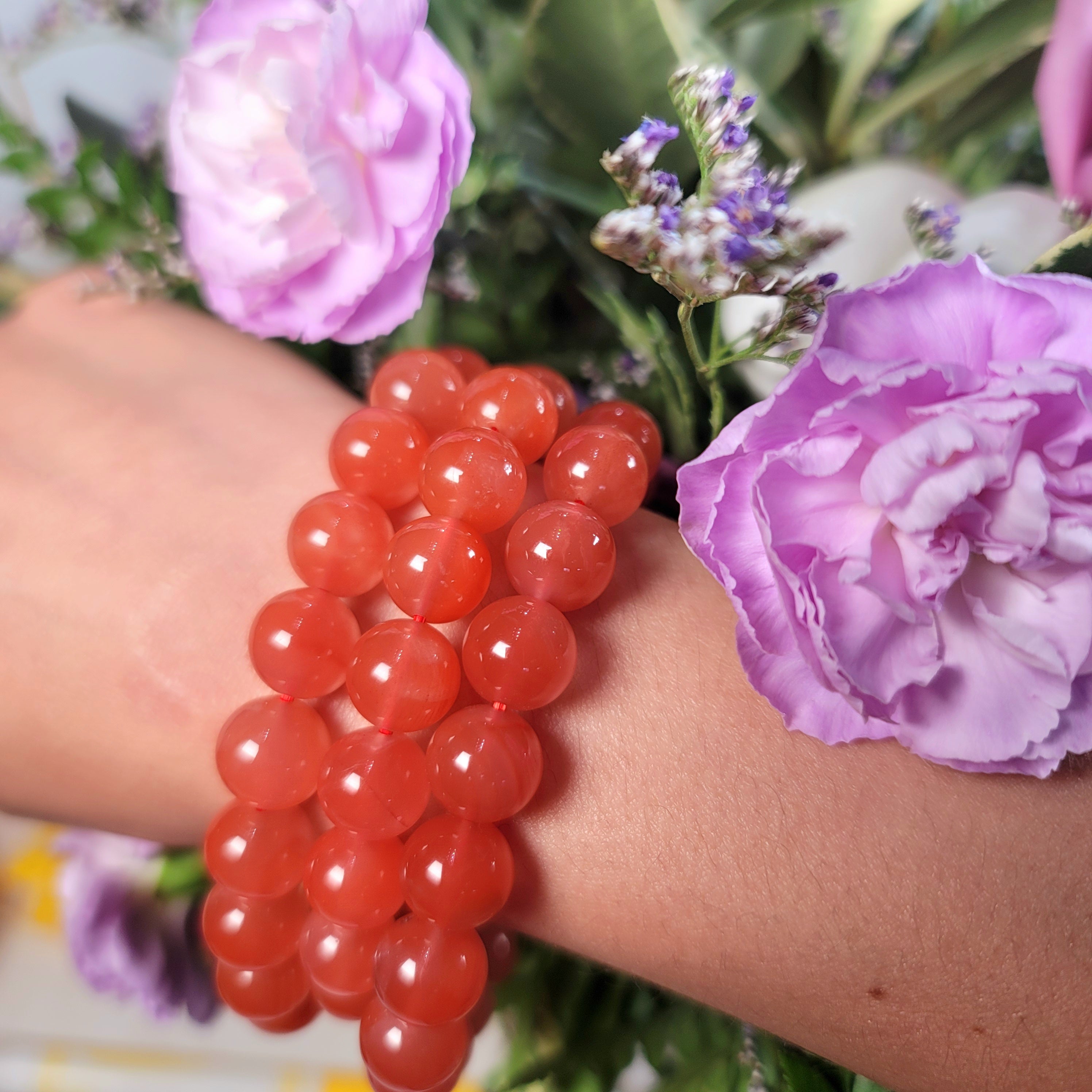 Red Chalcedony Bracelet for Balance, Goddess Energy and Joy