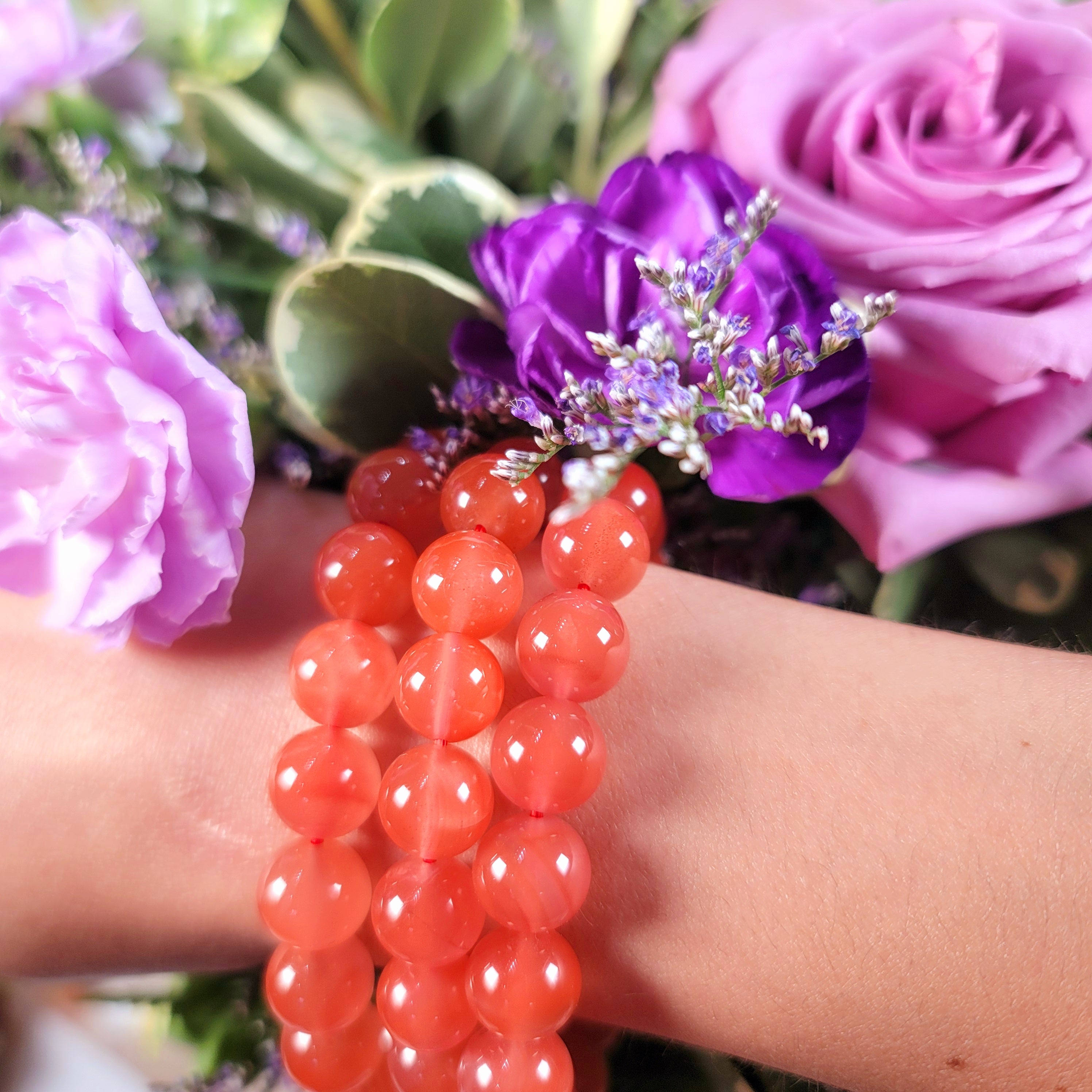 Red Chalcedony Bracelet for Balance, Goddess Energy and Joy