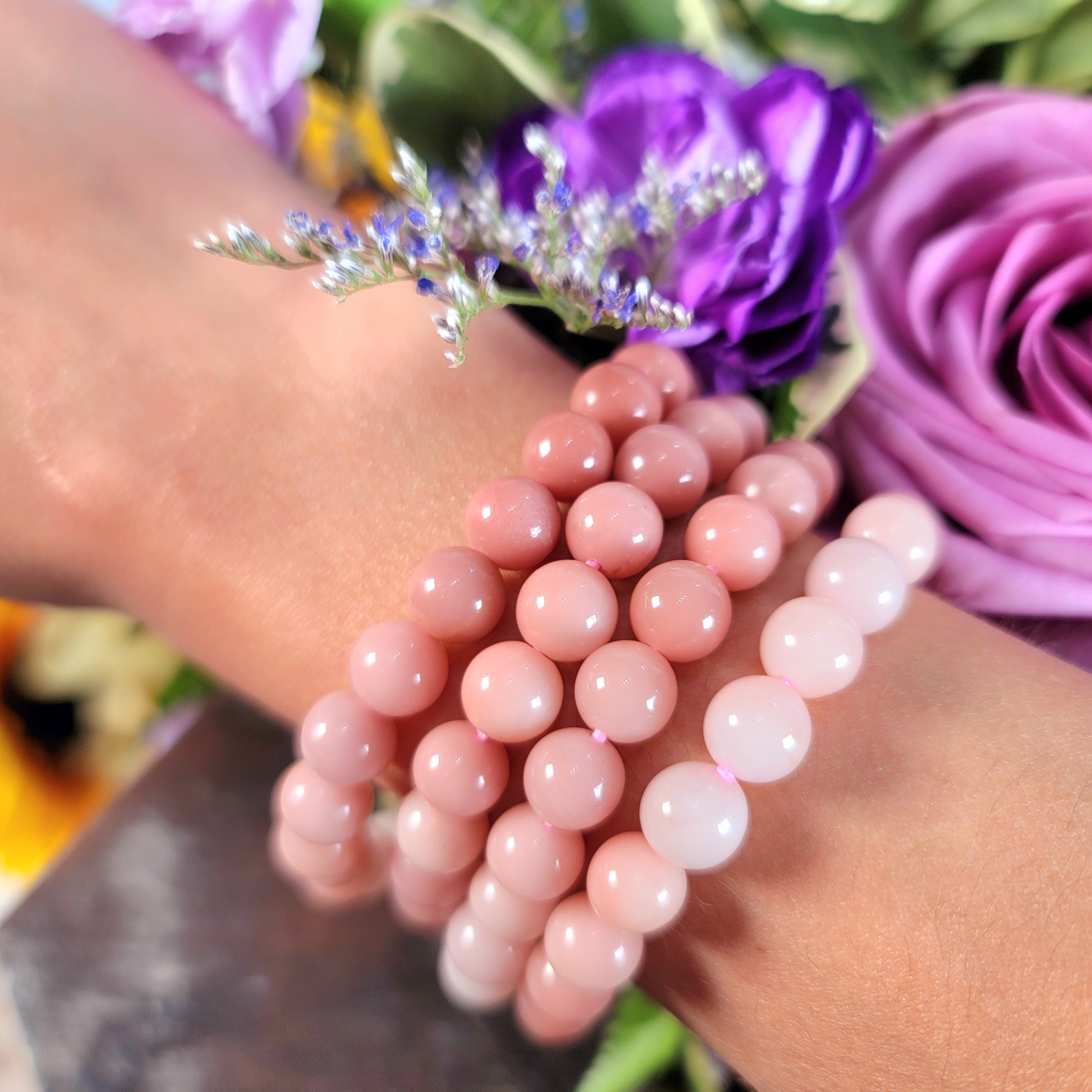 Pink Jade Waterfall Bracelet for Acceptance and Serenity