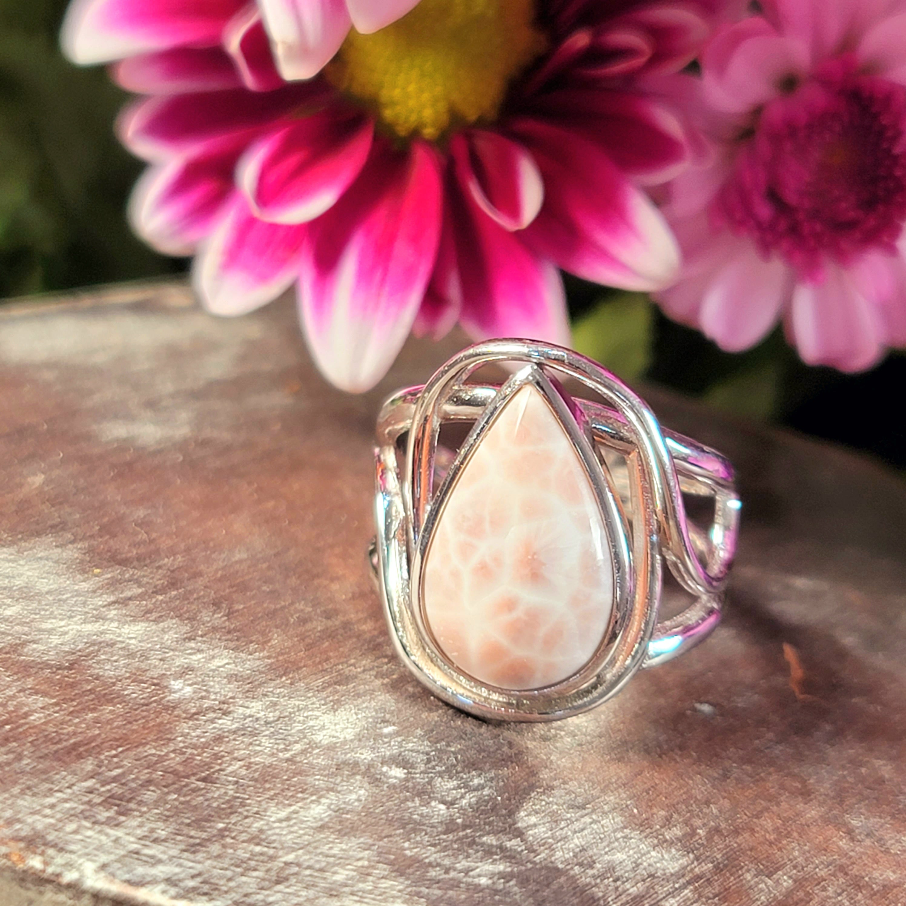 Natrolite Adjustable Finger Cuff Ring .925 Silver for Channeling and Awakening your Spiritual Gifts