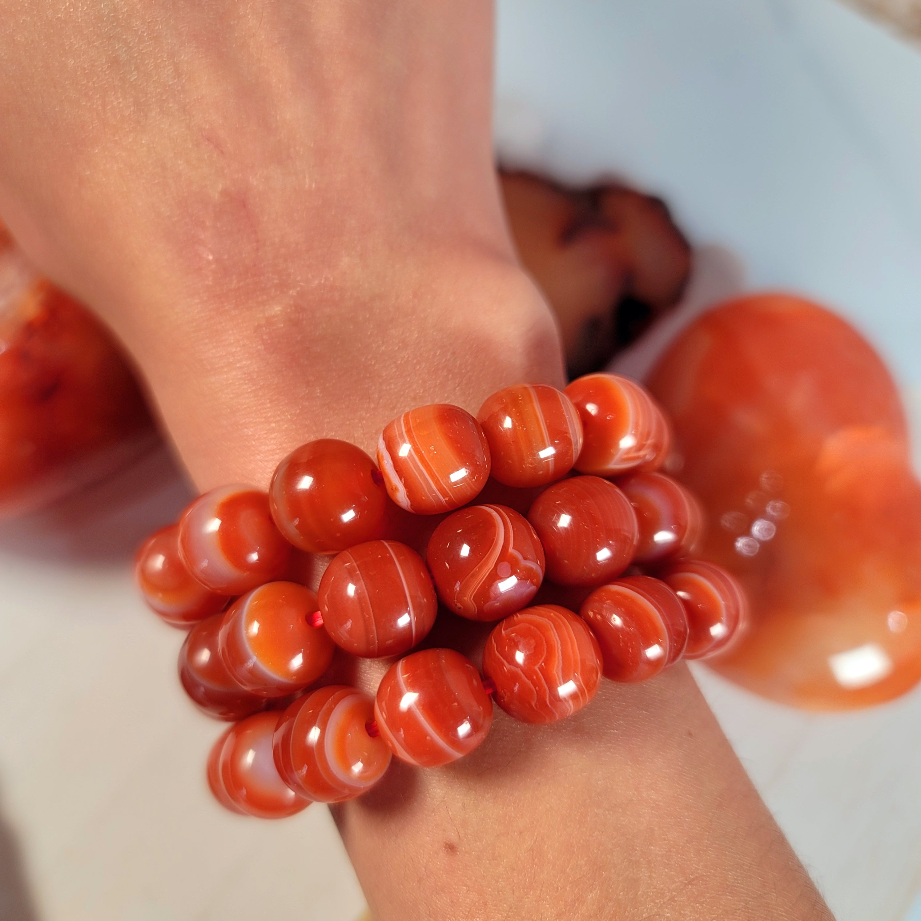 Banded Carnelian Bracelet for Embracing Your Inner Fire