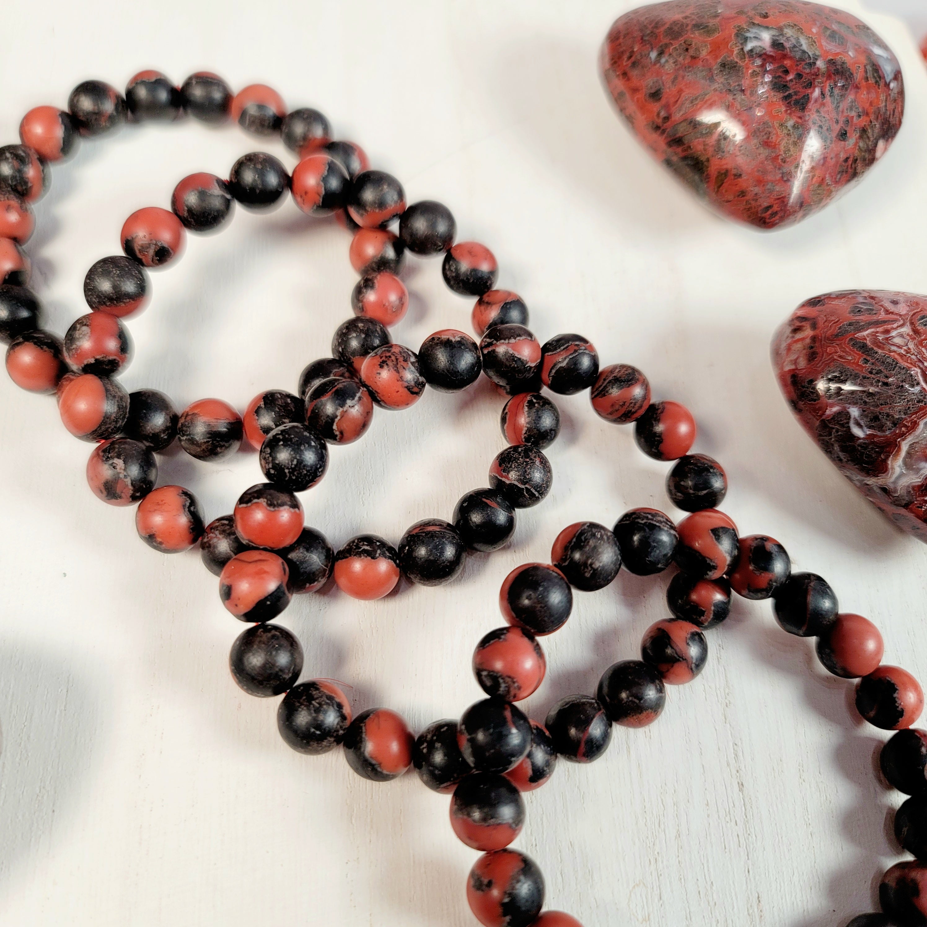 Black South Red Agate Bracelet for Creativity, Empowerment and Transformation