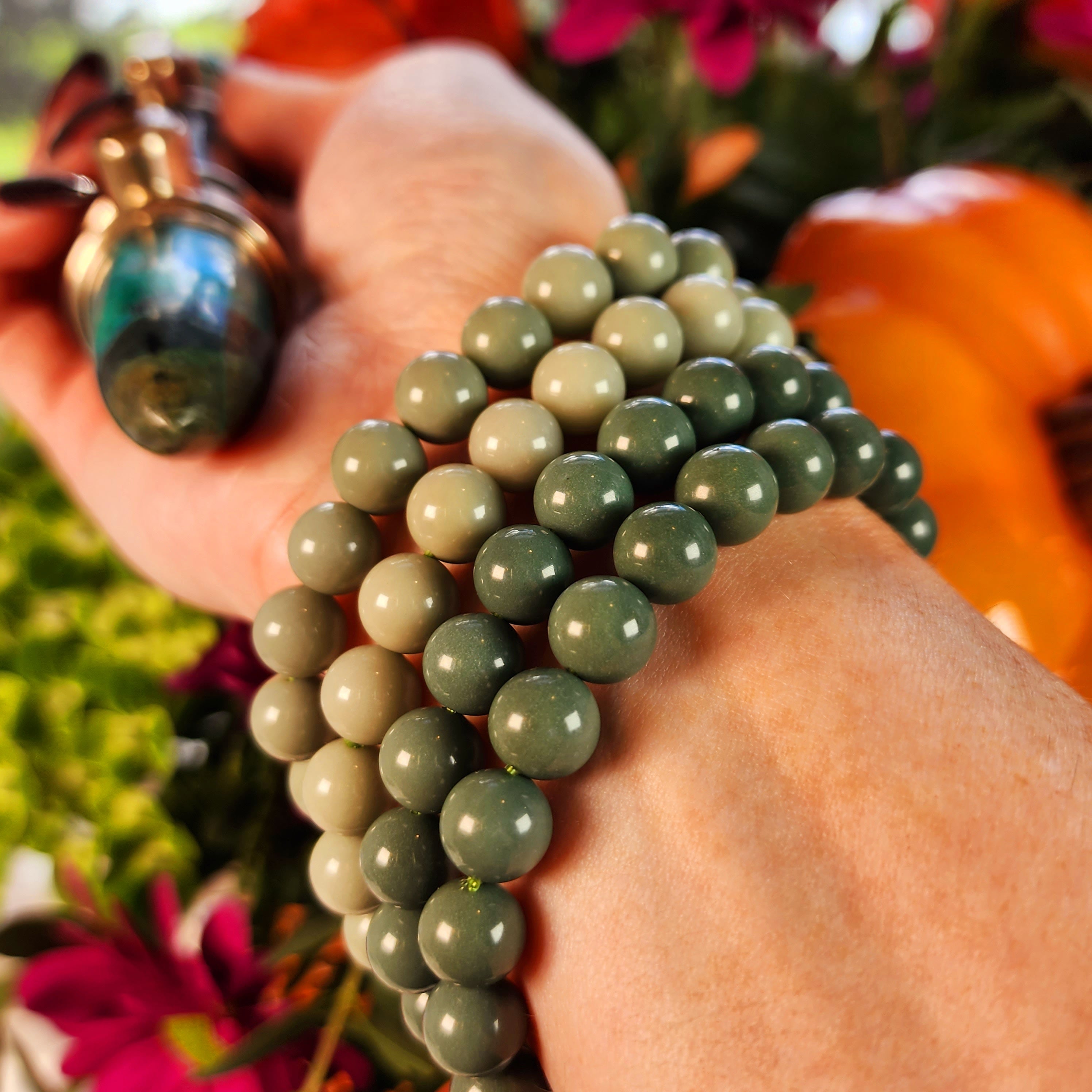 Blue Alashan Agate Bracelet for Chasing your Dreams, Enhanced Memory, Protection & Stress Relief