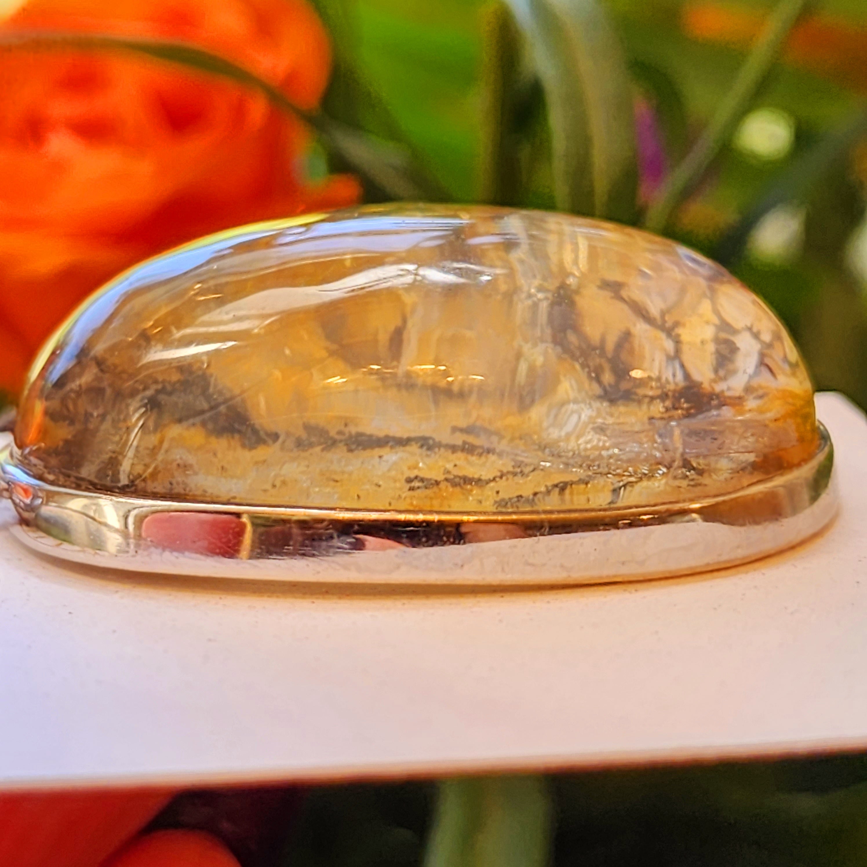 Dendritic Golden Healer Quartz Pendant .925 Silver (AA Grade) for Master Healing and Spiritual Transformation