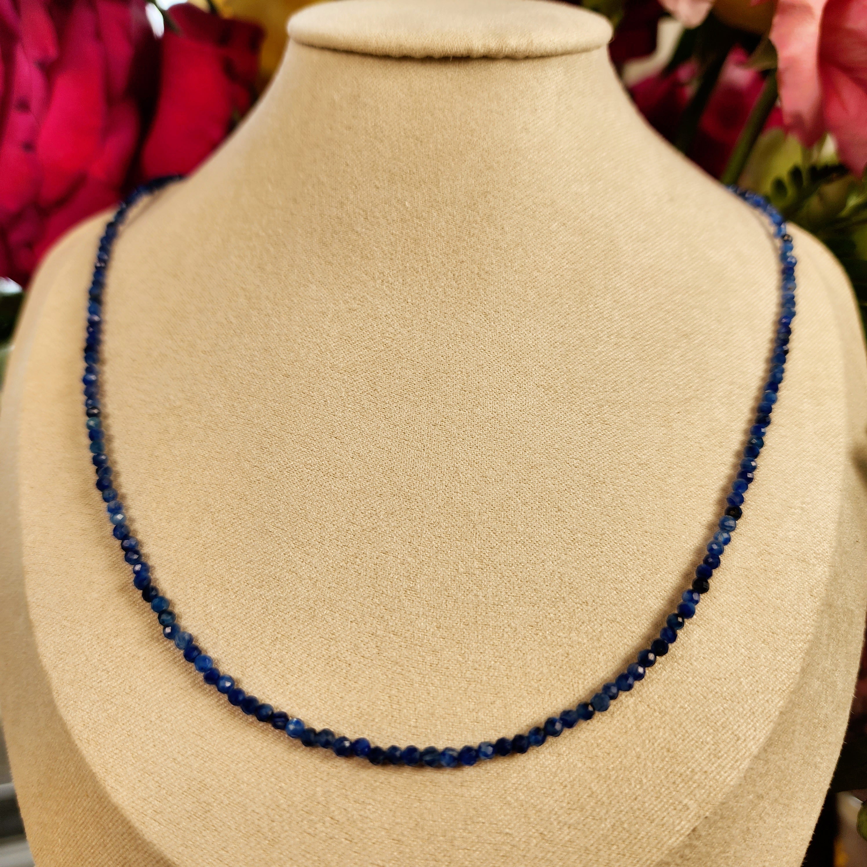 Blue Kyanite Micro Faceted Choker/Layering Necklace for Harmony and Empathy in Communication