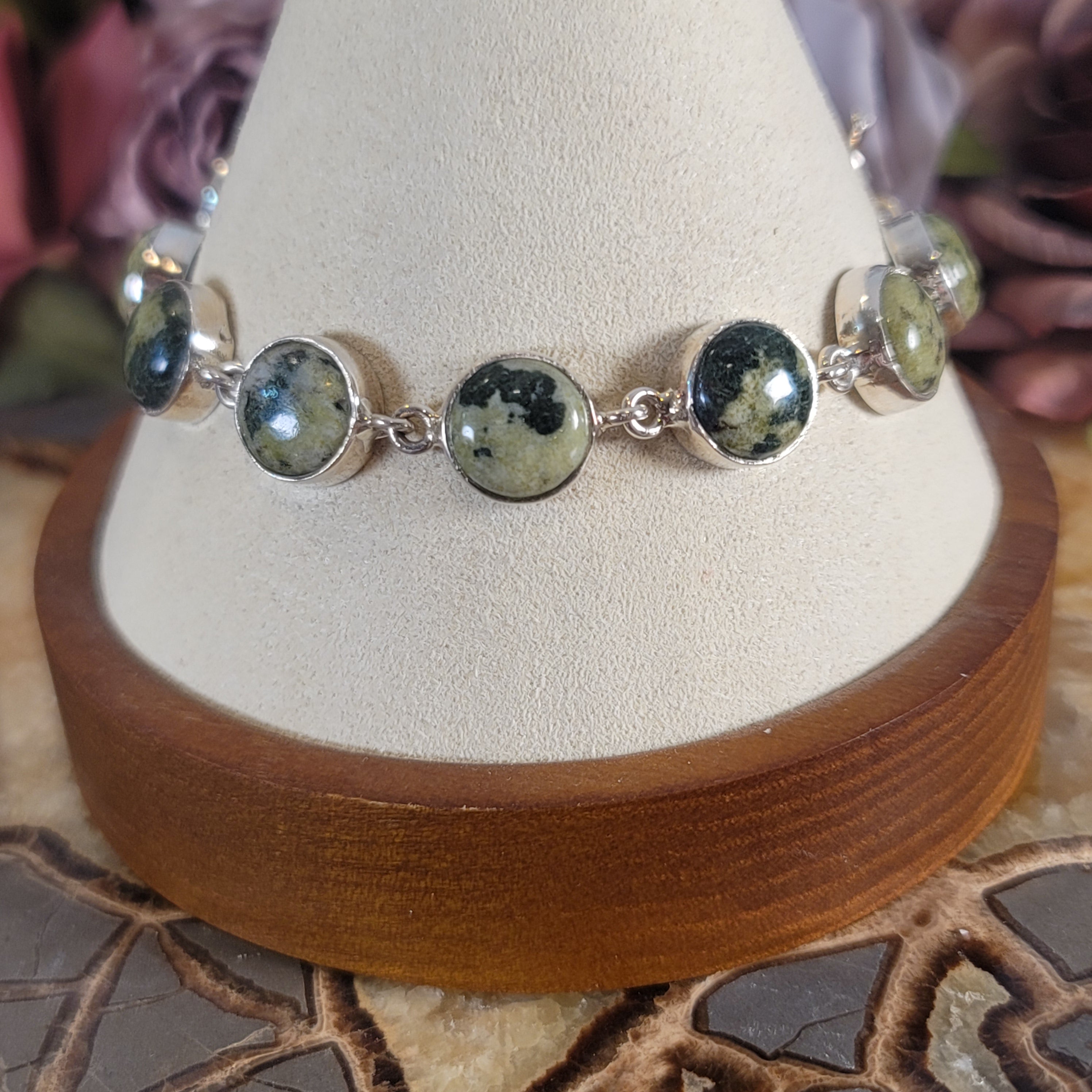 Serpentine Bracelet .925 Silver for Clearing Energy Blockages
