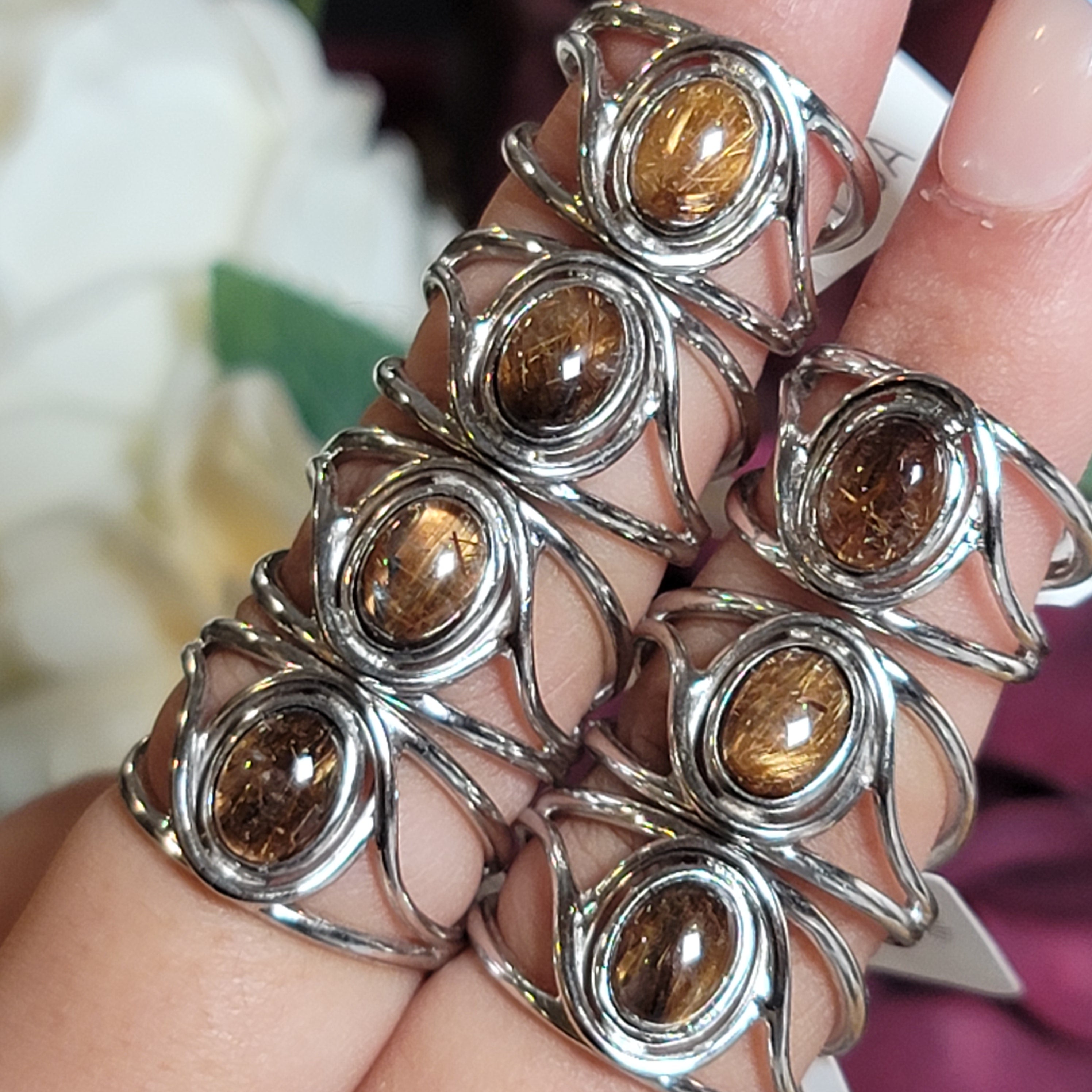 Copper Rutile Midi Cuff Ring Silver for Accelerating - Main Image