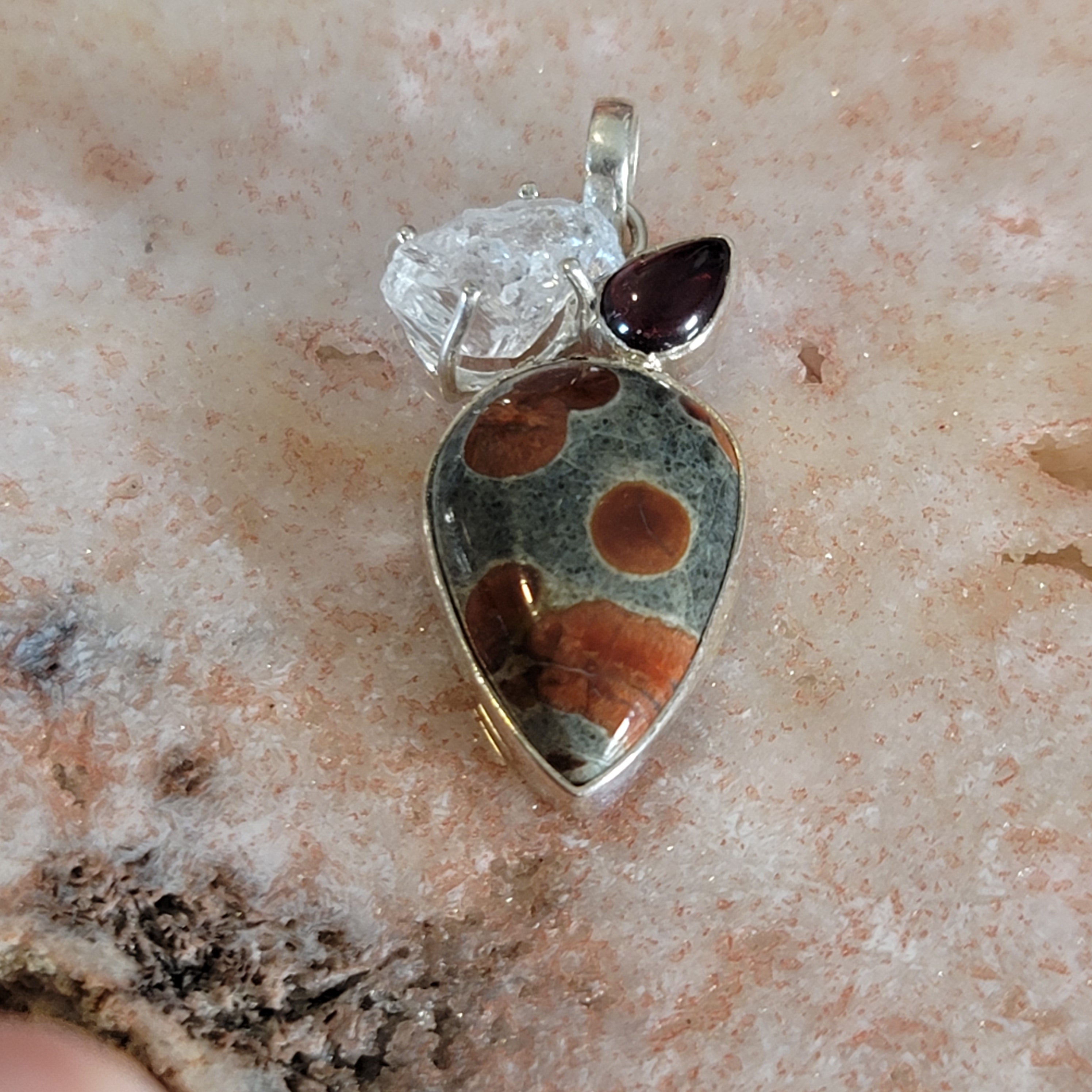 Peanut Obsidian Pendant .925 Silver for Expansion, Harmony and Protection