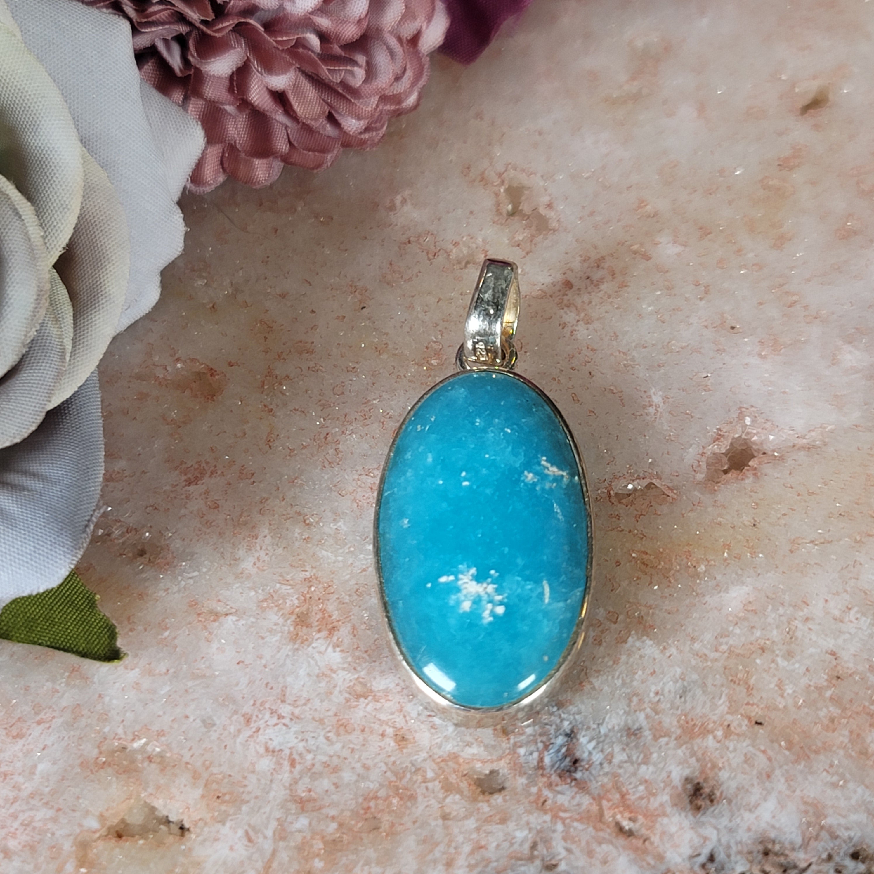 Hemimorphite Pendant .925 Silver for Enhanced Healing, Protection Against Malicious Intentions & Well-being