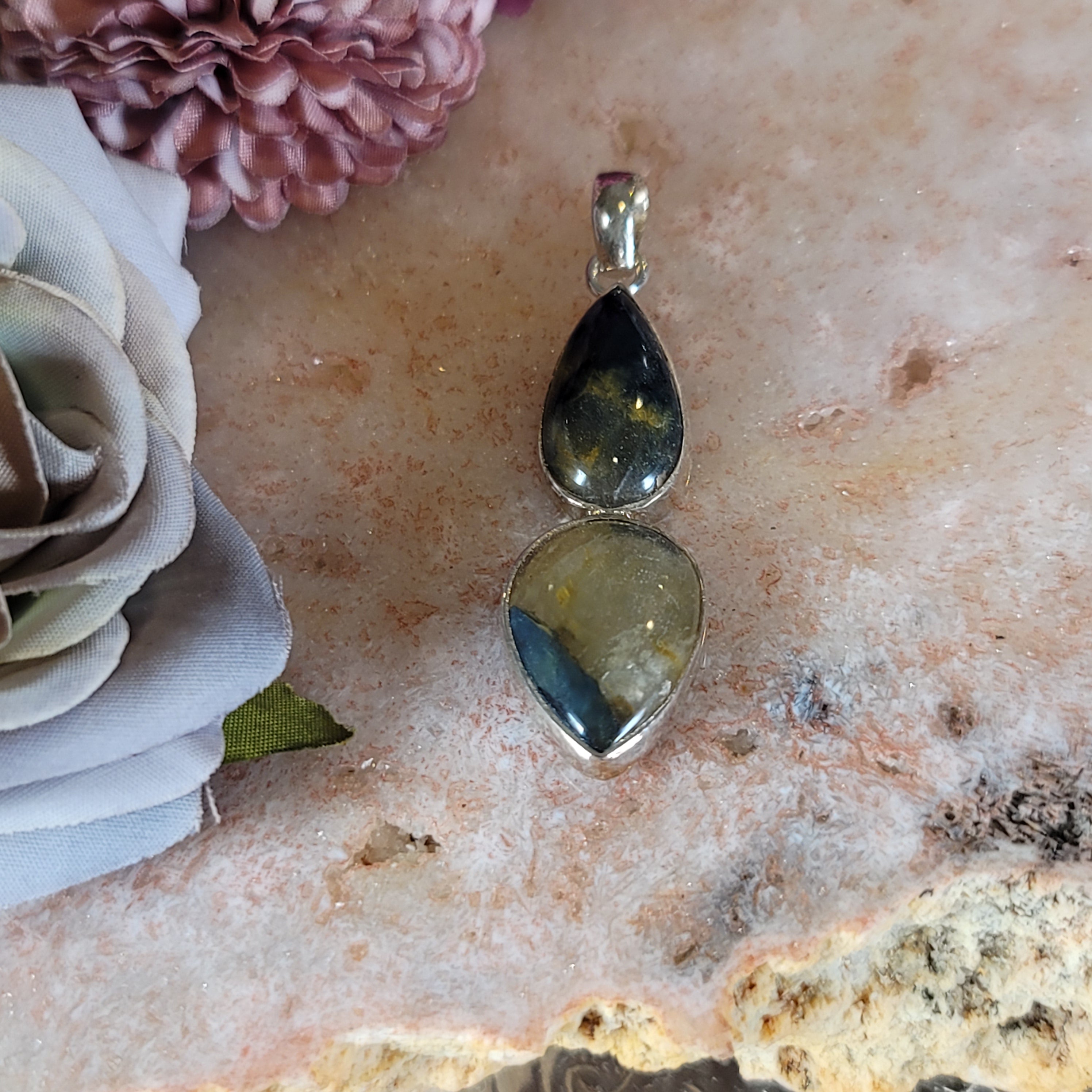 Nellite Pendant .925 Silver for Intuition and Protection