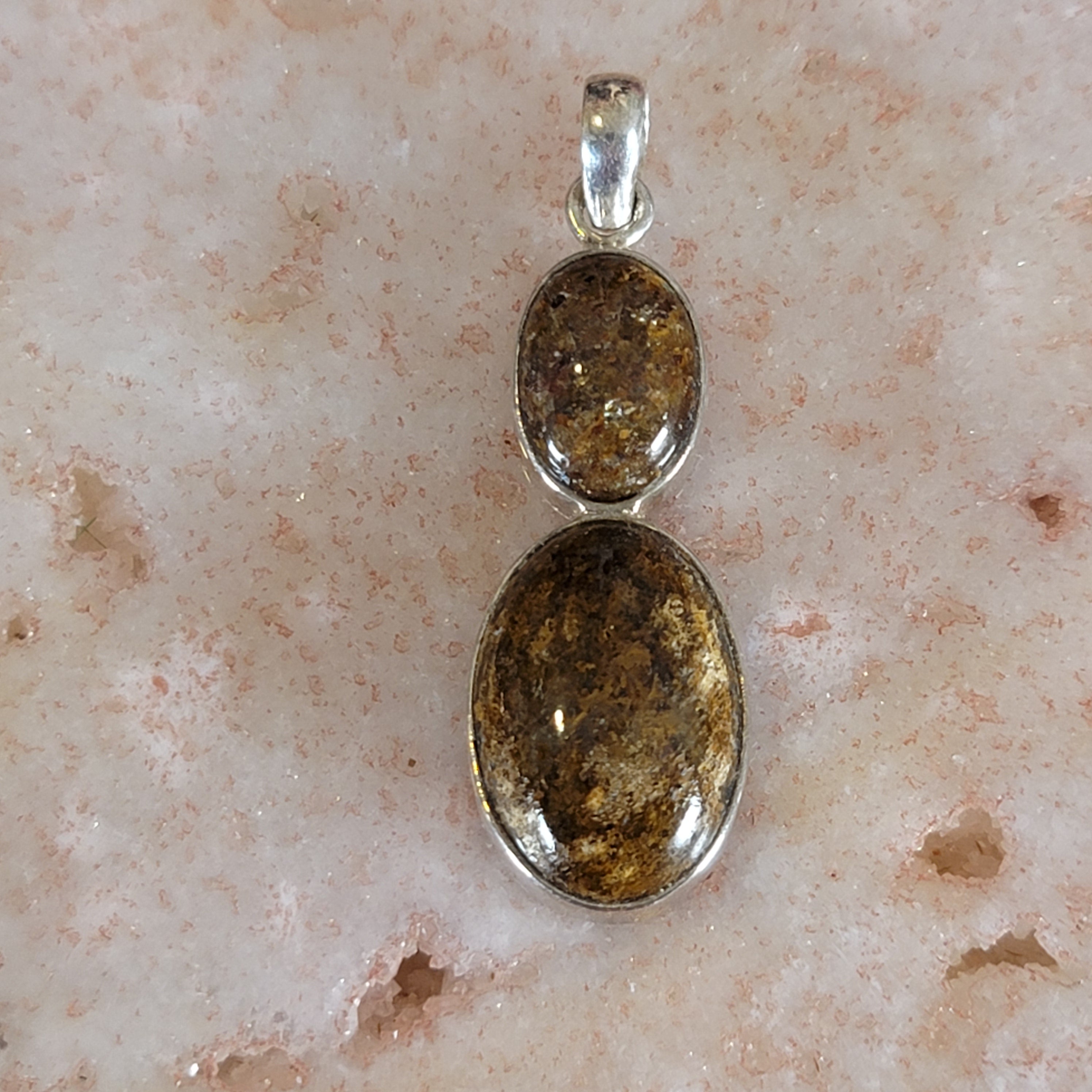 Bronzite Pendant .925 Silver for Achieving Success, Manifestation and Justice