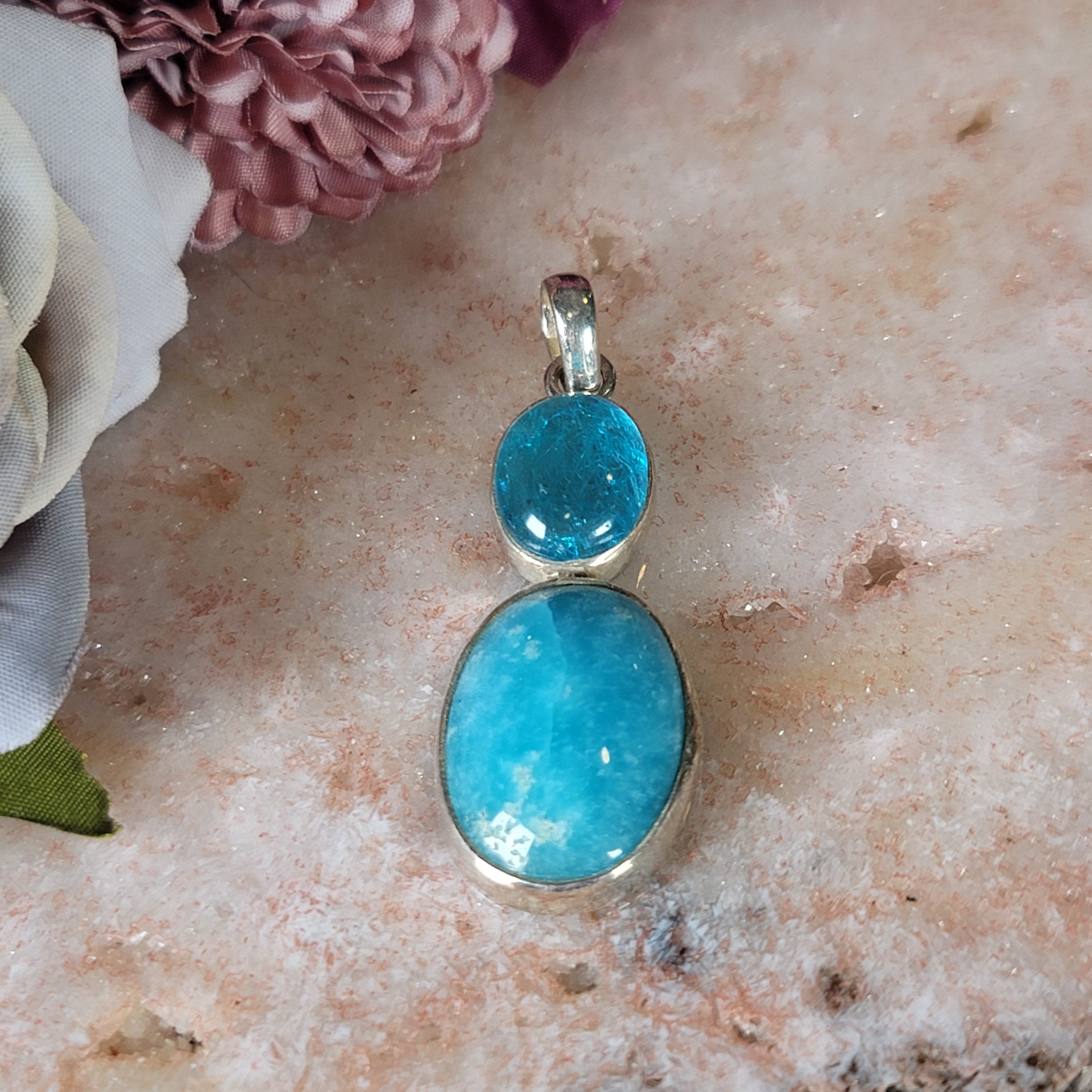 Hemimorphite Pendant .925 Silver for Enhanced Healing, Protection Against Malicious Intentions & Well-being