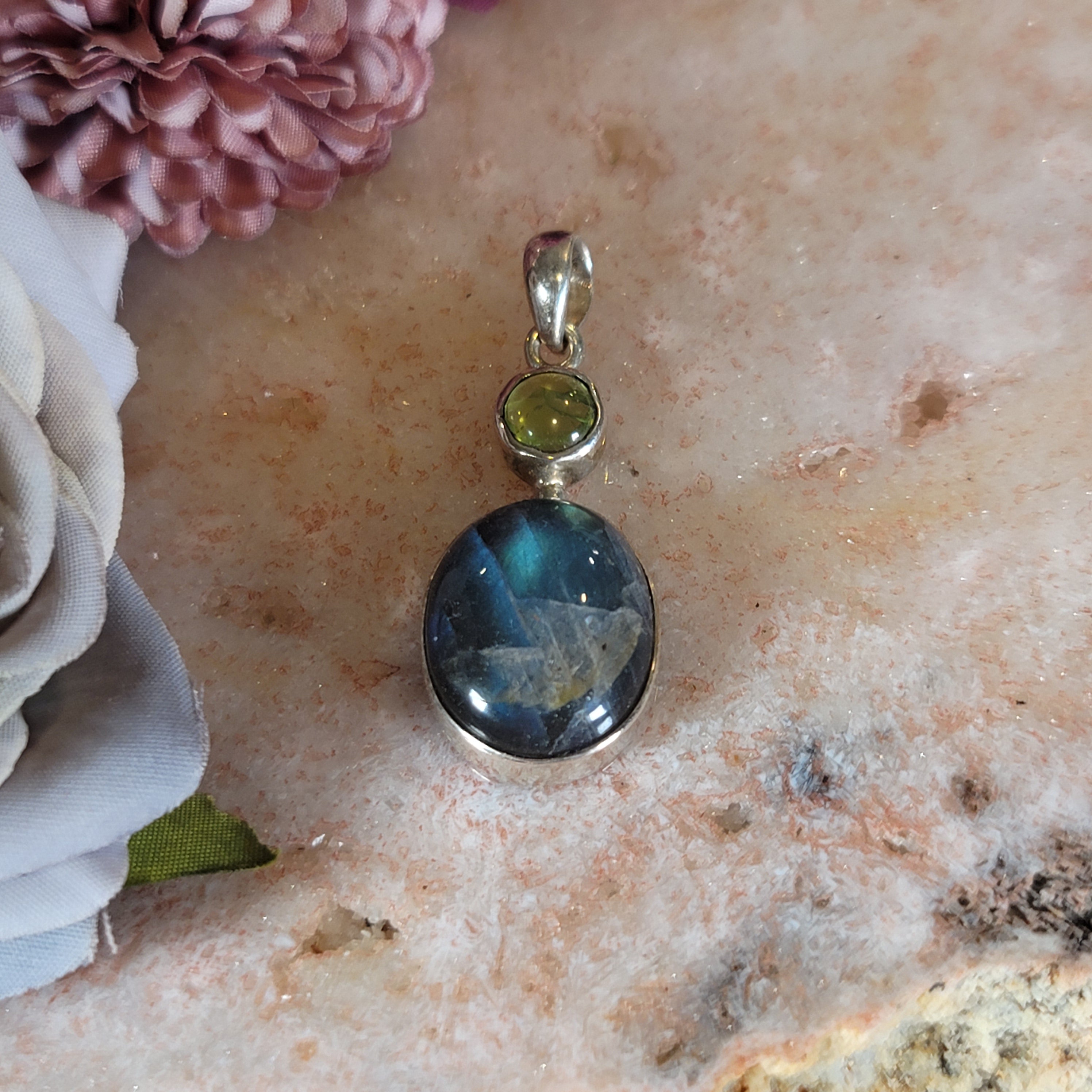 Labradorite Pendant .925 Silver for Intuition and Transformation