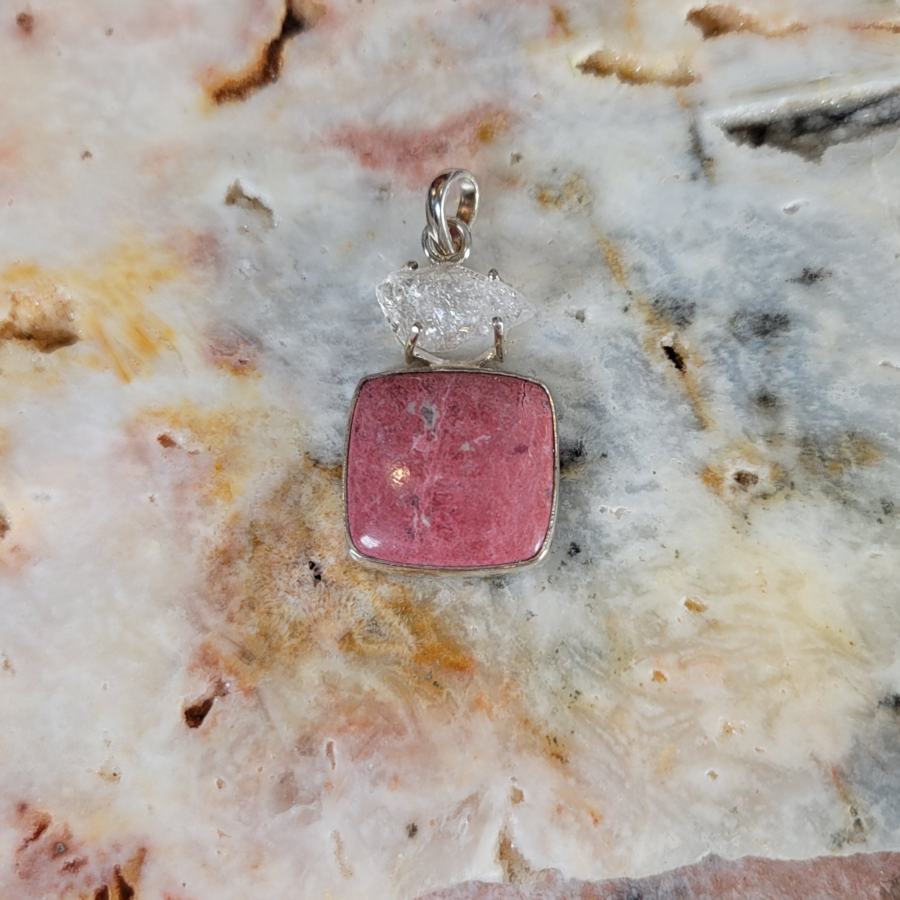 Thulite Pendant .925 Silver Pendant for Expressing Love and Experiencing Pleasure