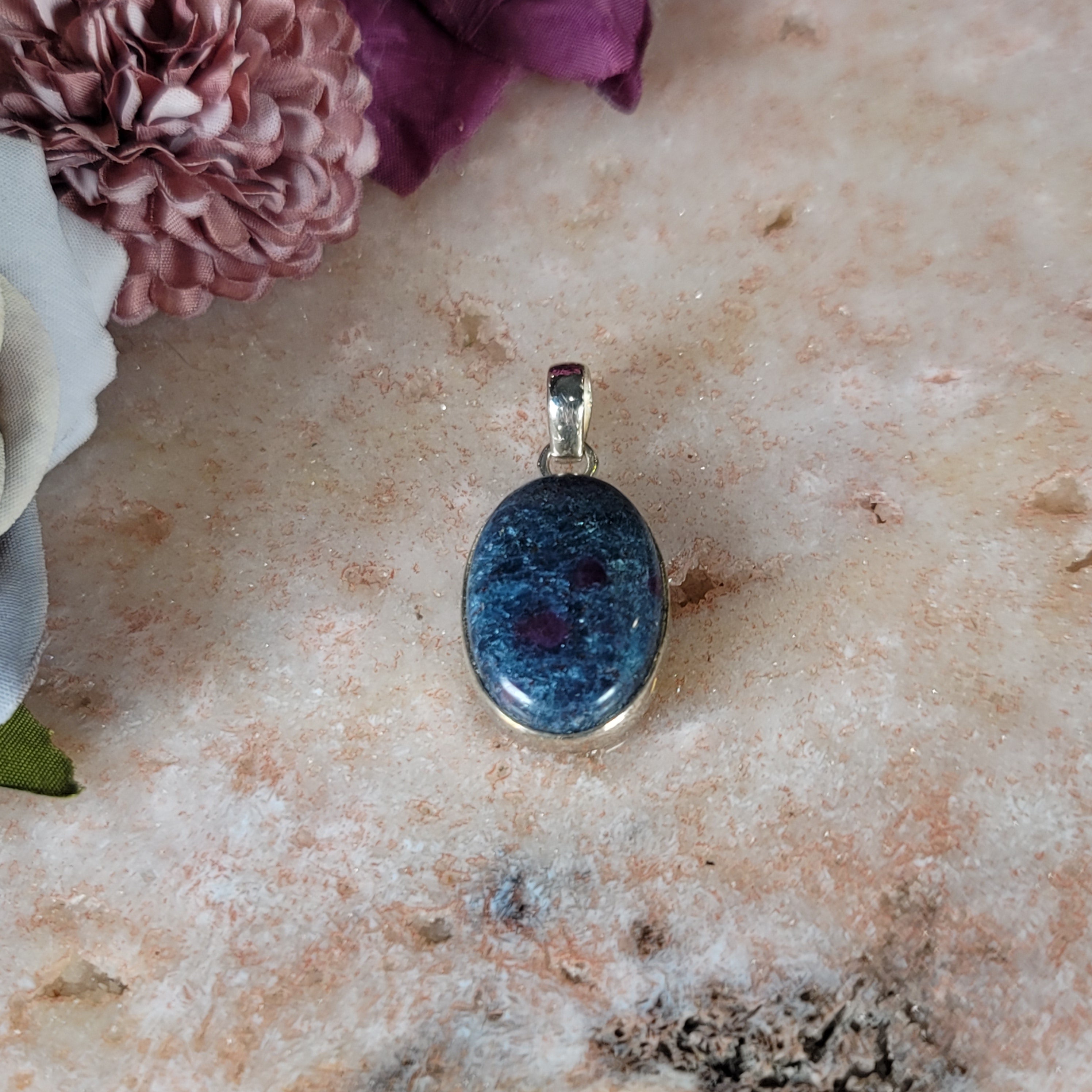 Ruby Kyanite Pendant .925 Silver for Attracting Love, Courage and Your Destiny