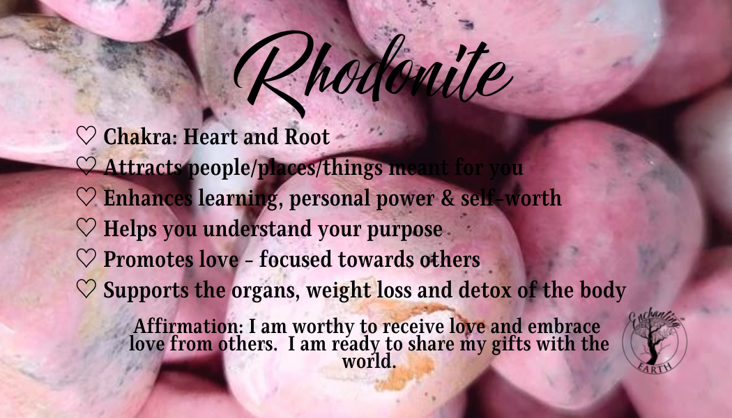 Gemmy Rhodonite Tumble for Attraction, Love and Self Worth