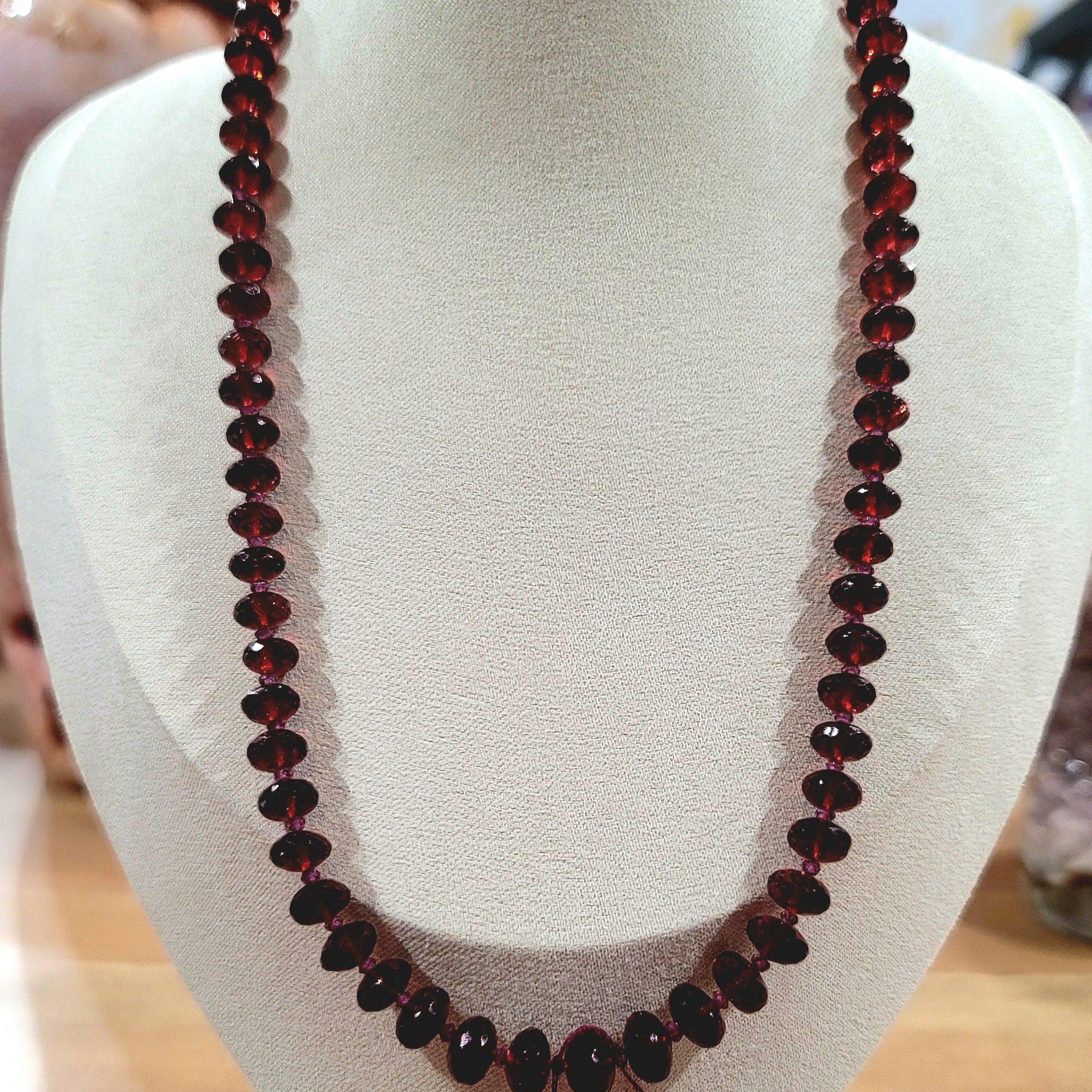 Garnet Necklace for Grounding, Health and Strength