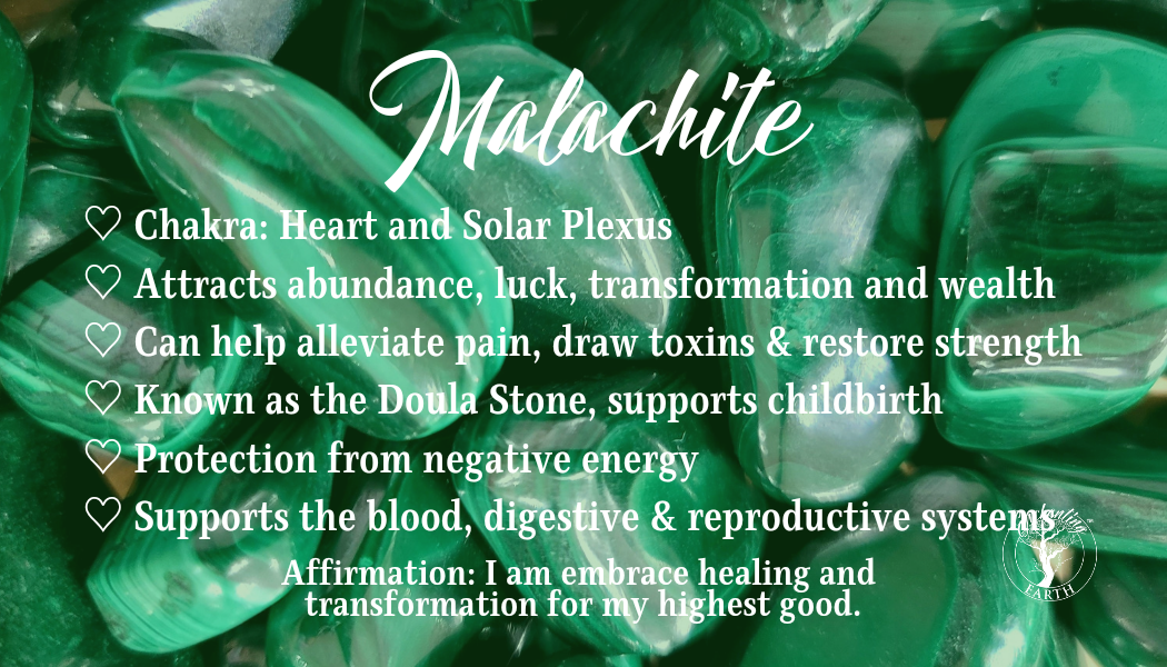 Malachite Tumble for Abundance, Protection and Transformation