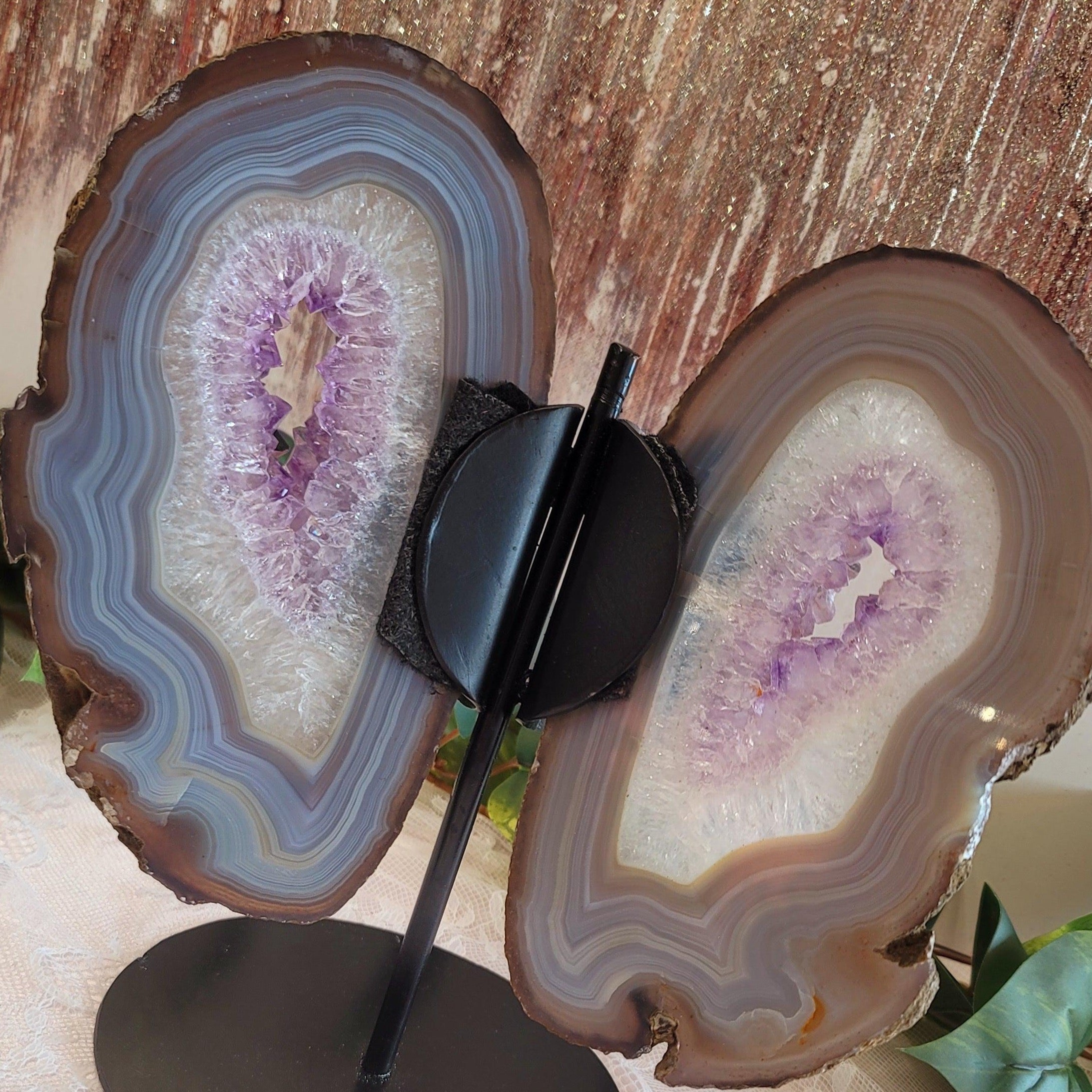 Agate Butterfly Statement Decor for Balance, Courage and Protection