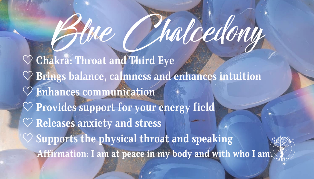 Blue Chalcedony Mini Palm for Stress & Anxiety Relief