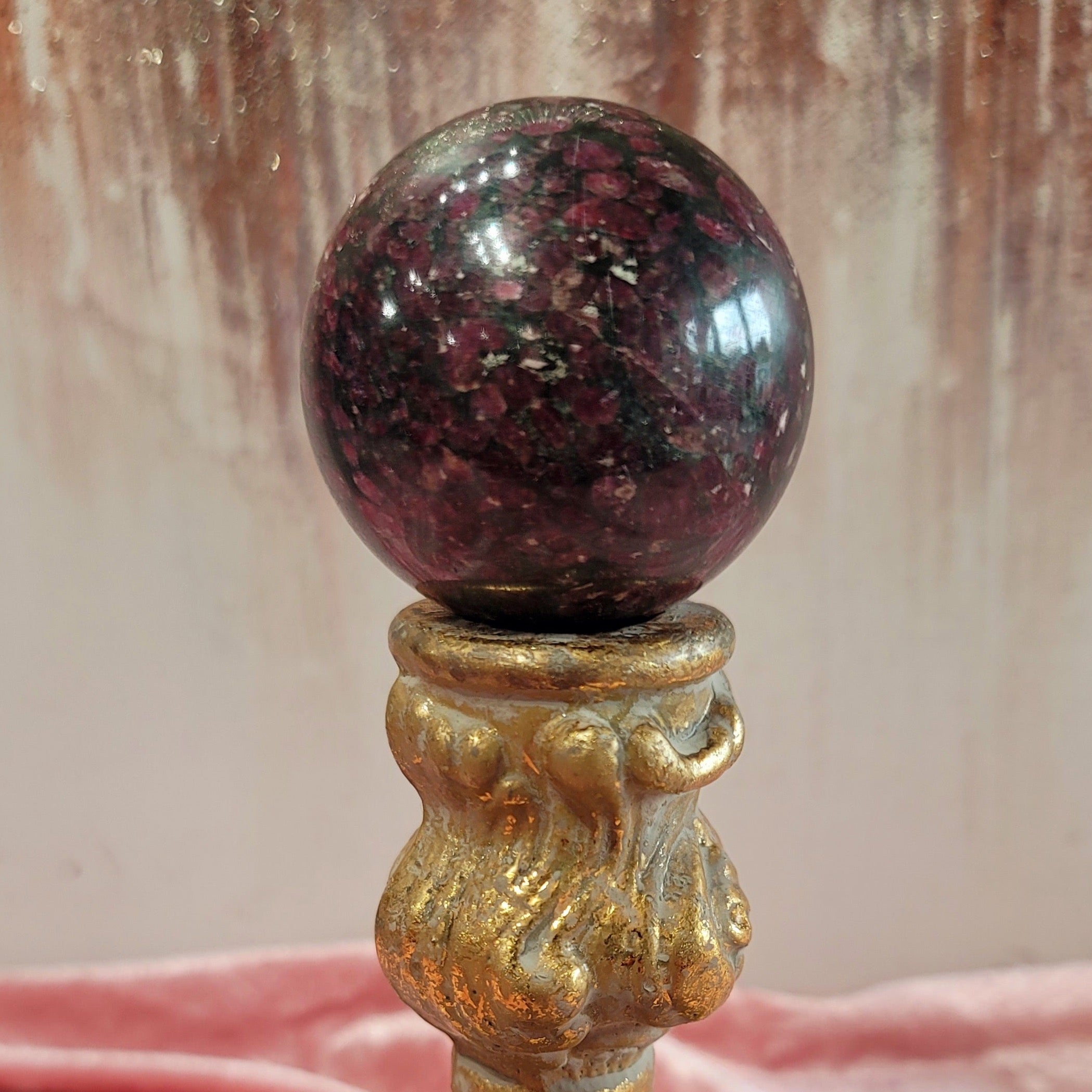 Eudialyte Sphere for Emotional Healing and Releasing Negativity