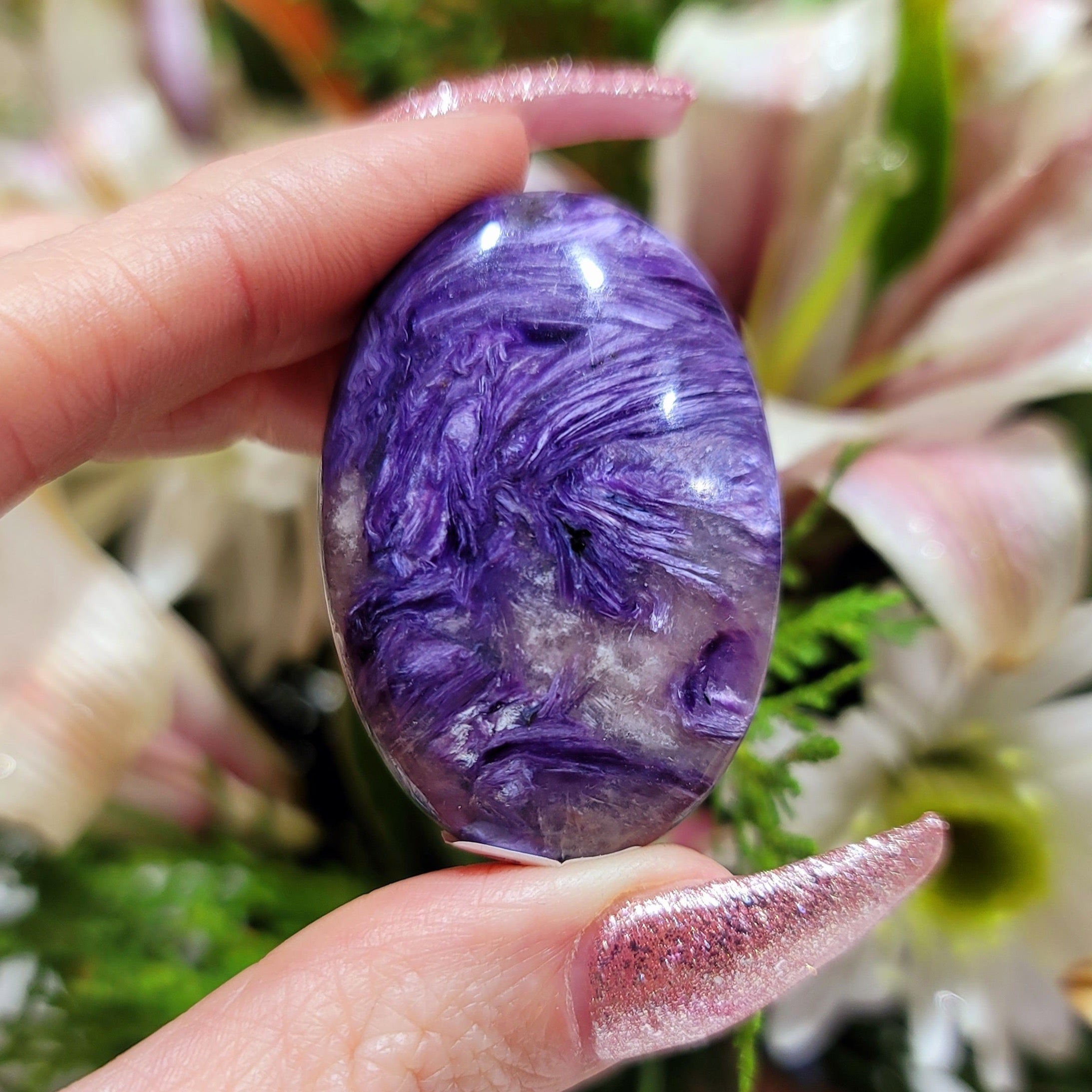 AAA Charoite Palm for Discovering Your Life Path, Intuition and Protection (99W)