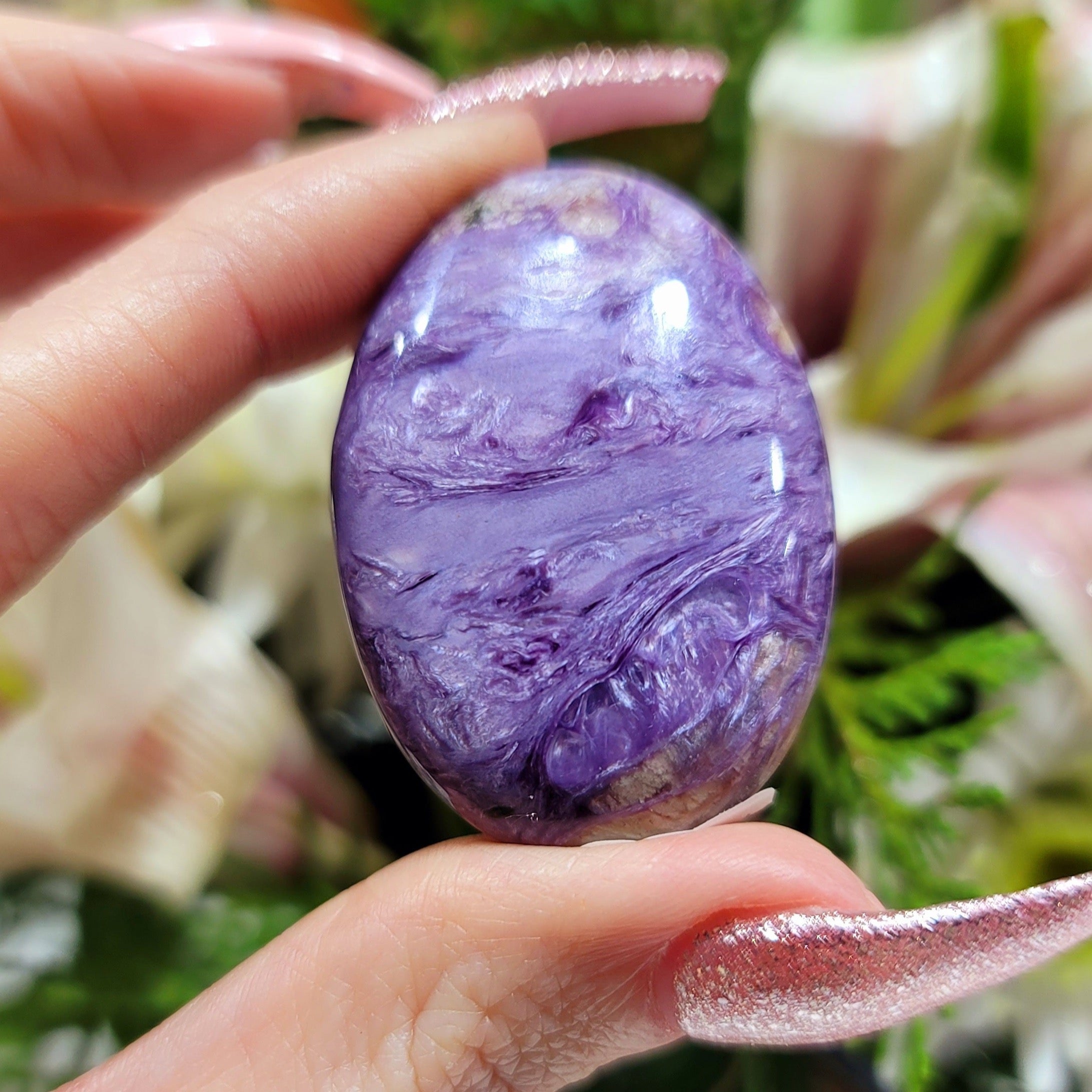 AAA Charoite Palm for Discovering Your Life Path, Intuition and Protection (99U)