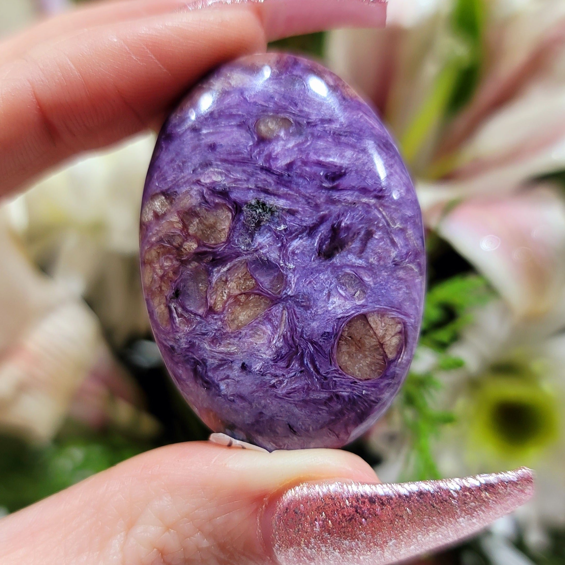 AAA Charoite Palm for Discovering Your Life Path, Intuition and Protection (99U)