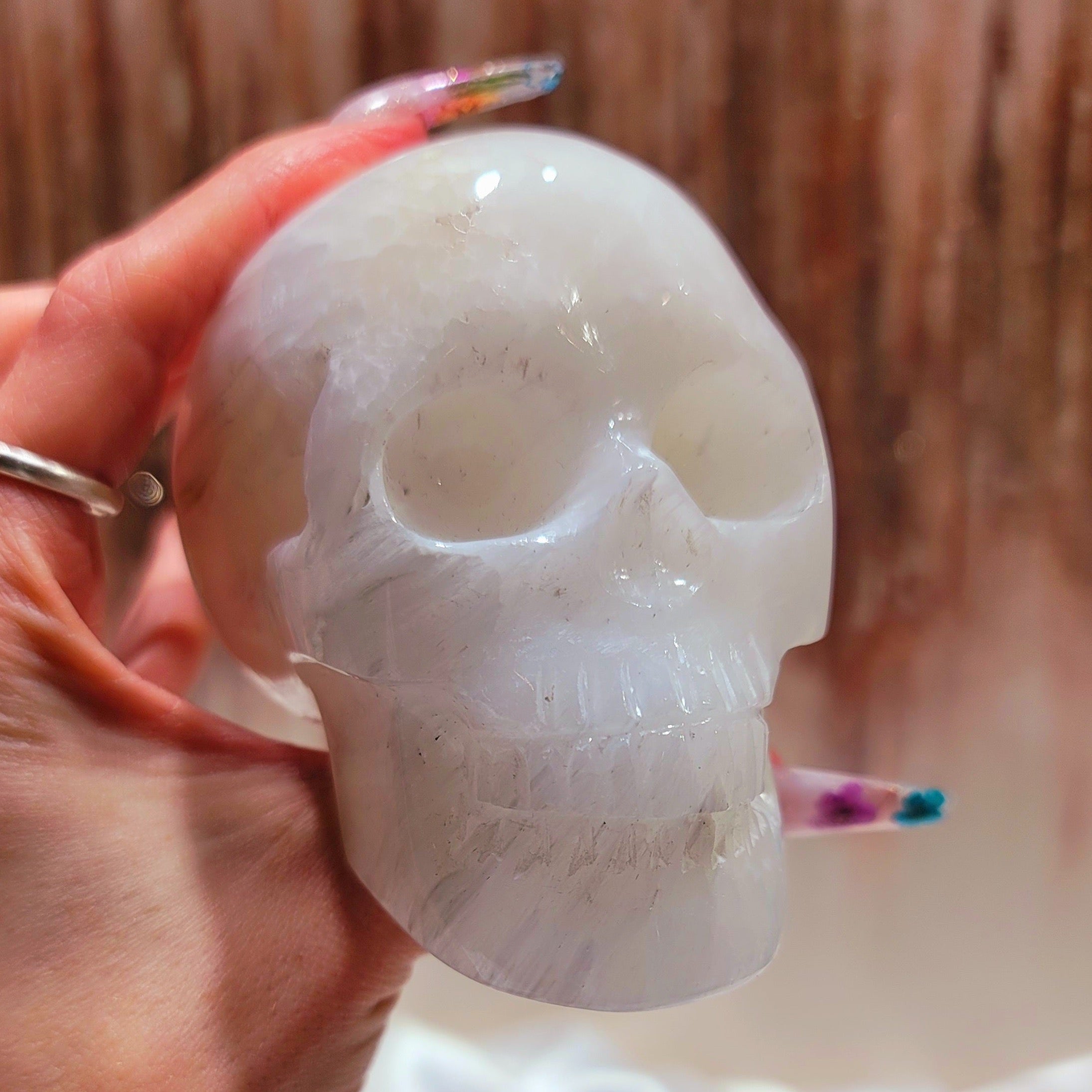 Scolecite Skull for Awareness and Past Life Work