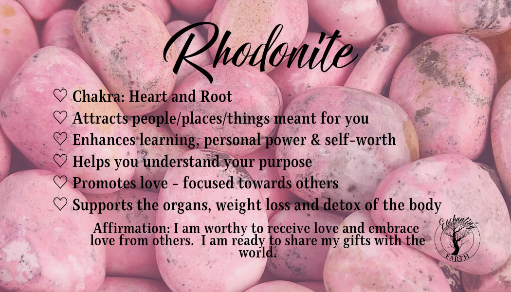 Rhodonite Palm Stone for Attraction, Romance and Self Worth