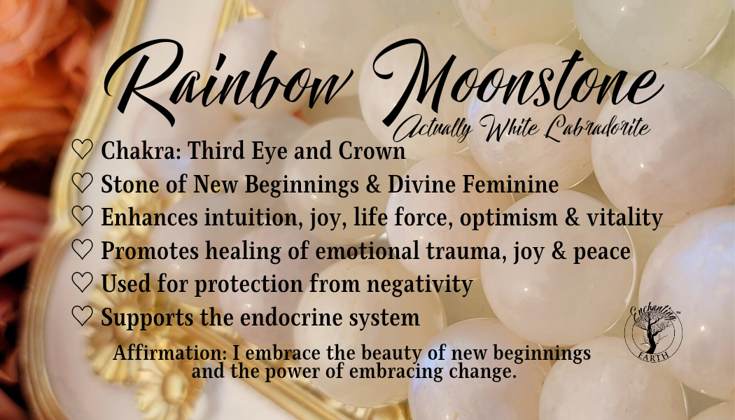 Rainbow Moonstone Wand for Divine Feminine Power & New Beginnings