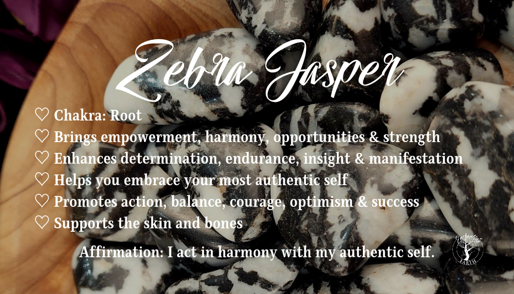 Zebra Jasper Tumble for Balance, Motivation and Manifestation