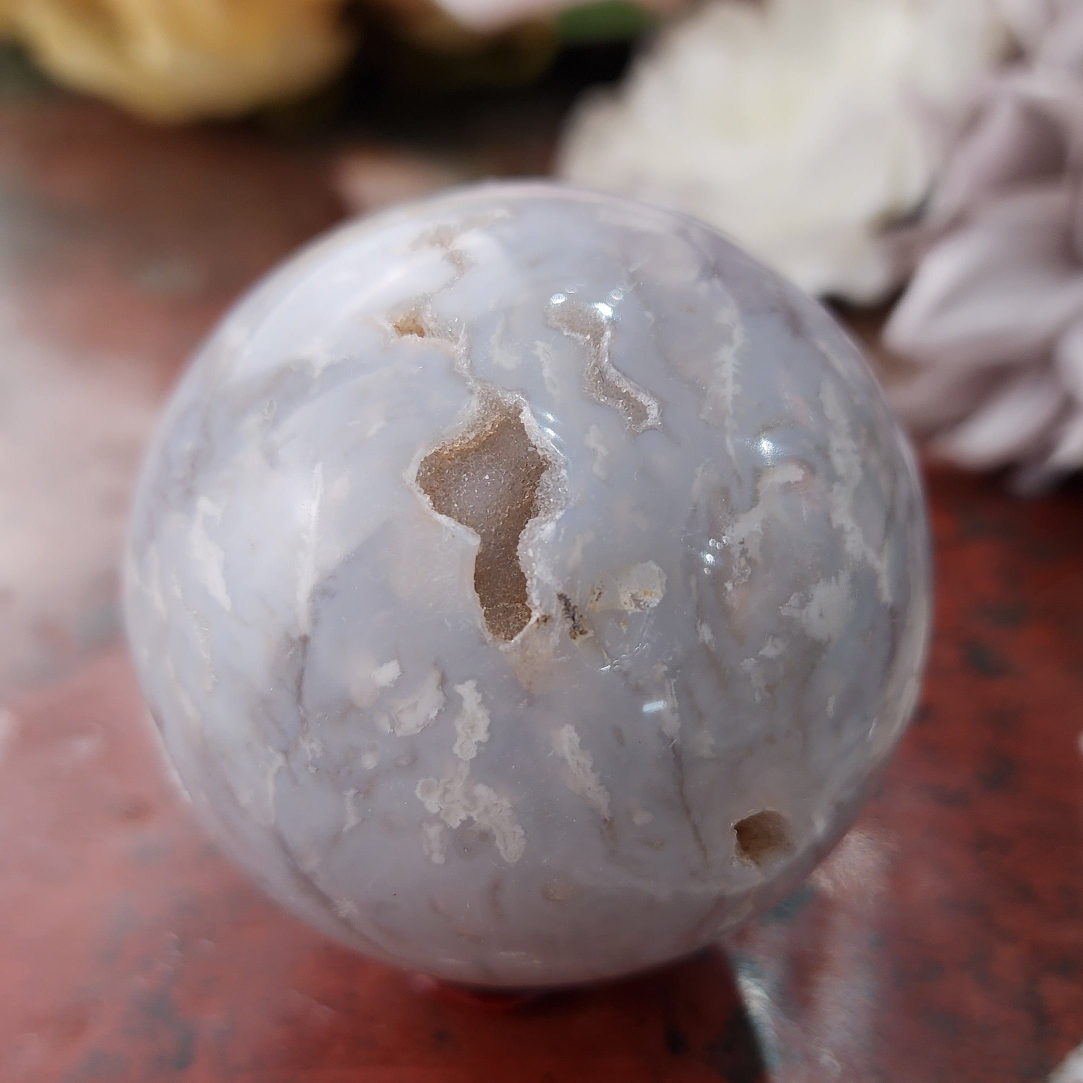 Lavender Plume Agate Sphere for Serenity