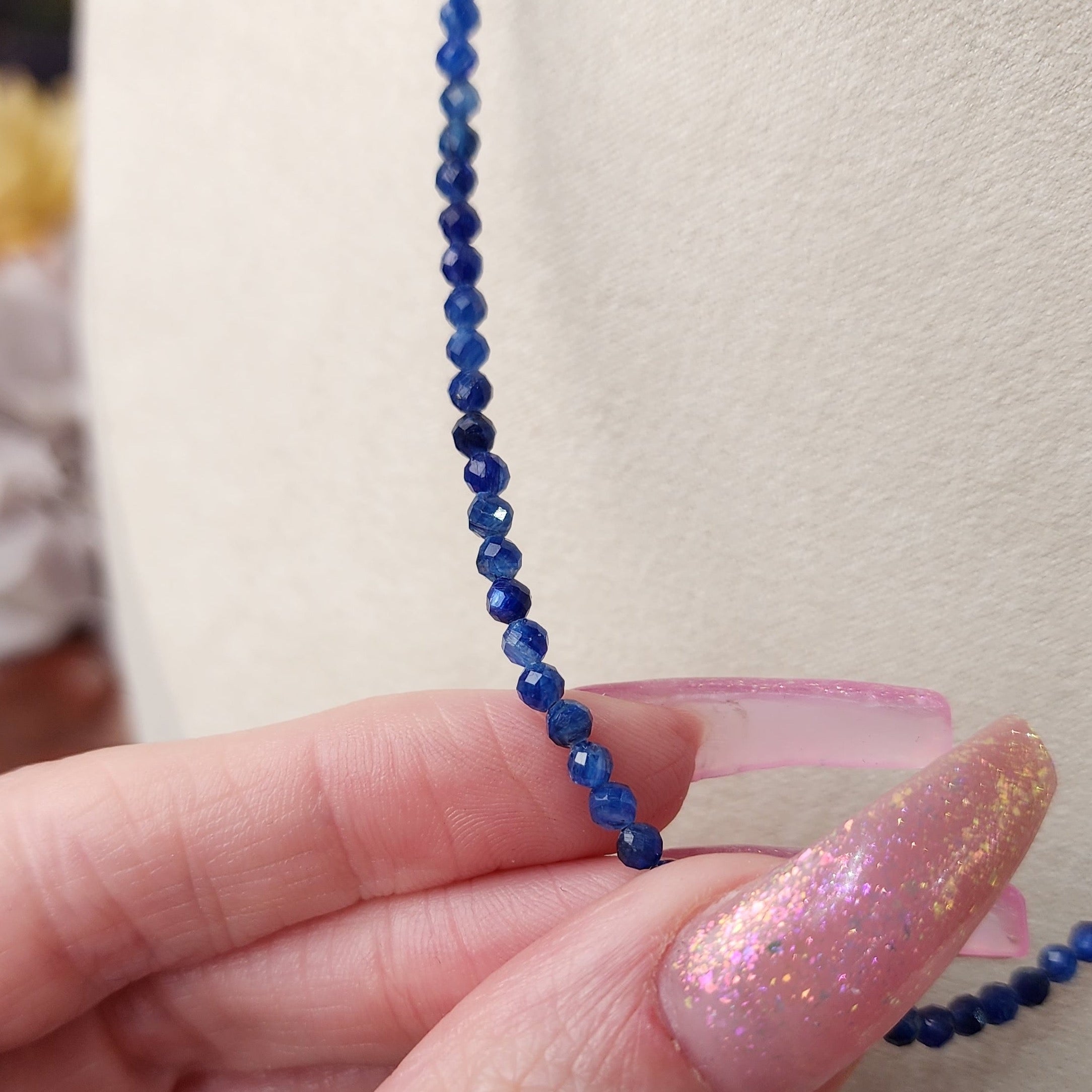 Kyanite Micro Faceted Necklace for Harmony and Overcoming Bad Habits