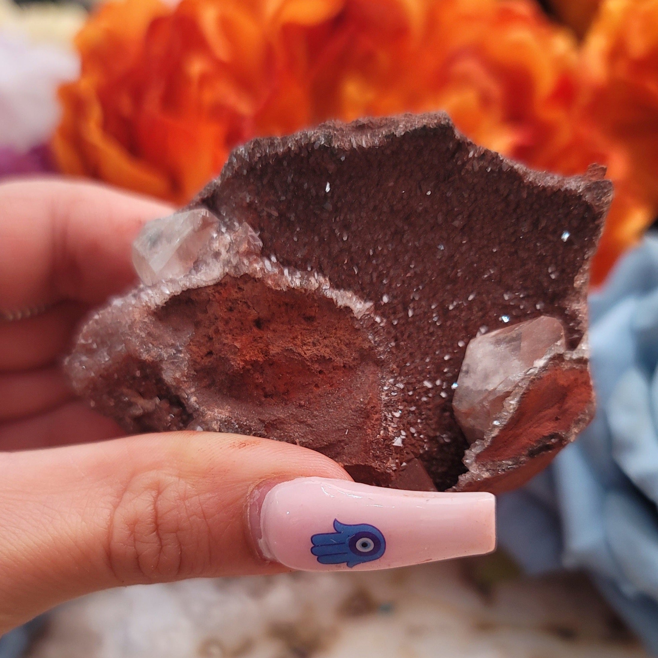 Red Velvet Calcite Mini Raw Cluster from Mexico for Grounding and Strength