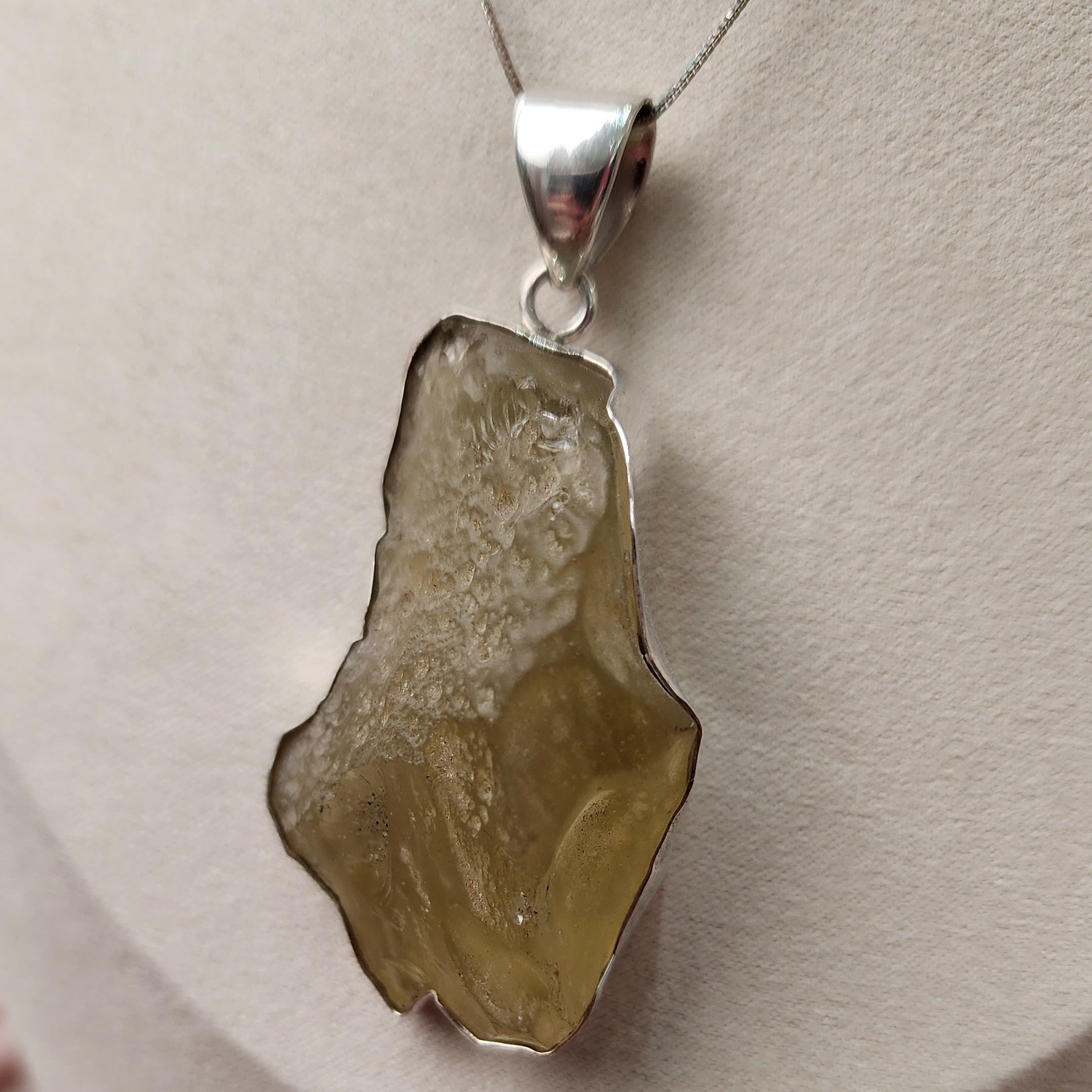 Libyan Desert Glass Necklace .925 Silver for Ascension and Manifesting