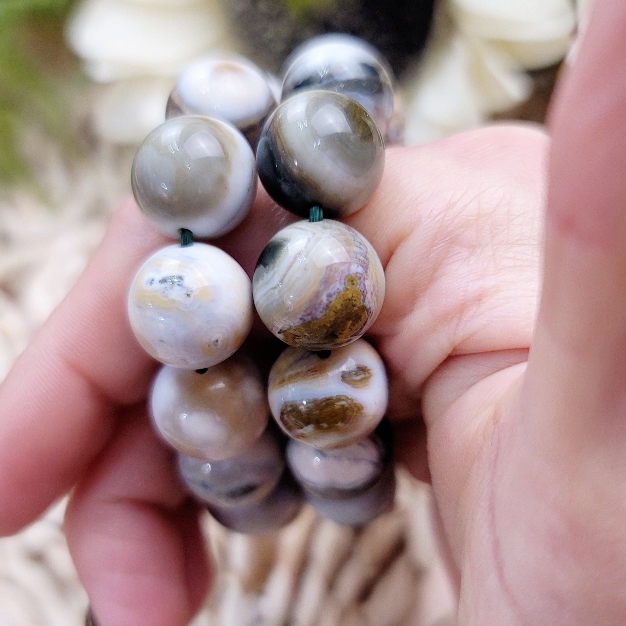 Orbicular Jasper Bracelet for Joy and Peaceful Vibes ~Beautiful, Old Stock Material~