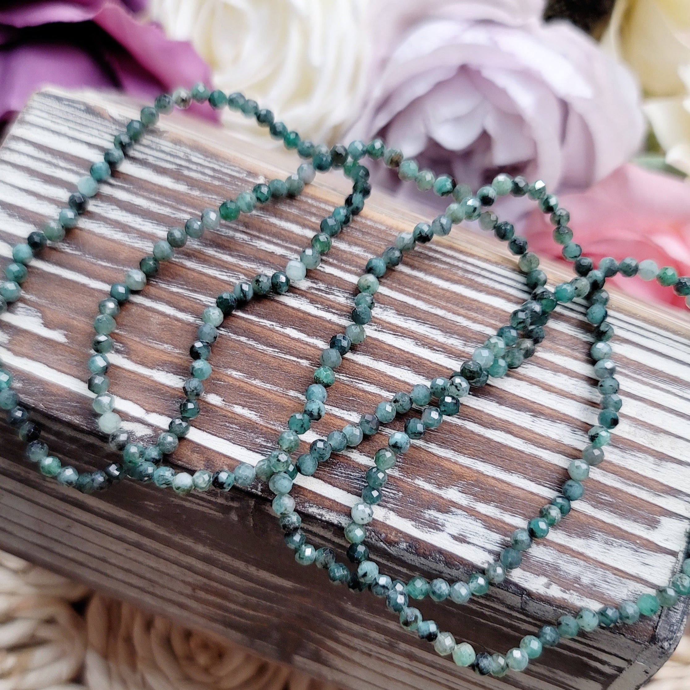 Emerald Faceted Bracelet for Harmonizing Relationships & Passion