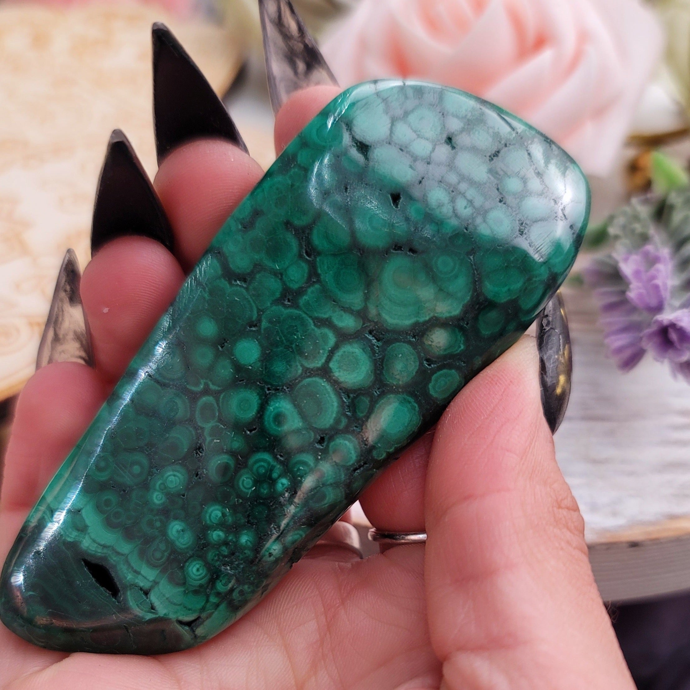 Malachite Free Form for Abundance, Protection and Transformation